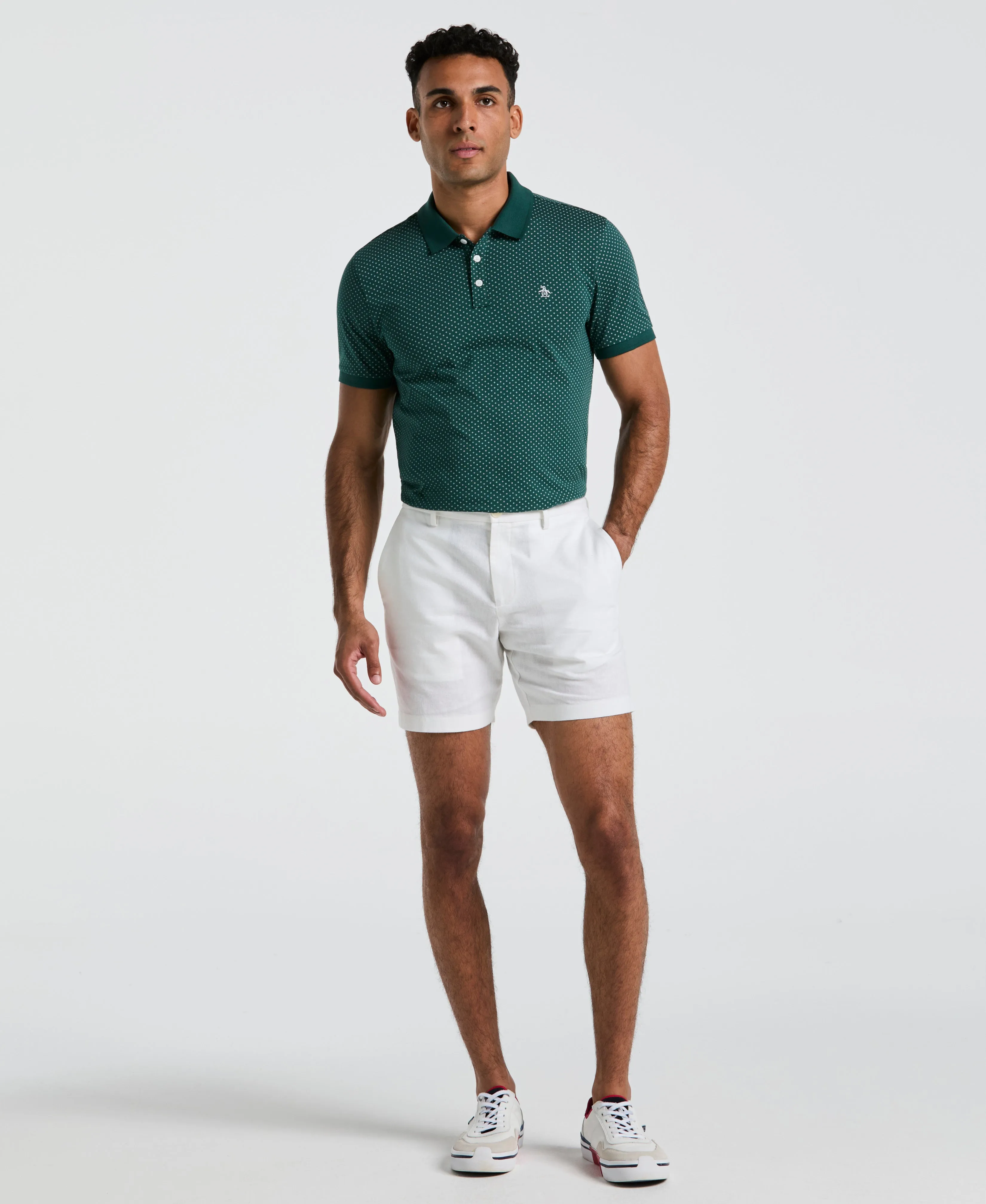 7" Flat Front Linen Blend Short sold by Original Penguin