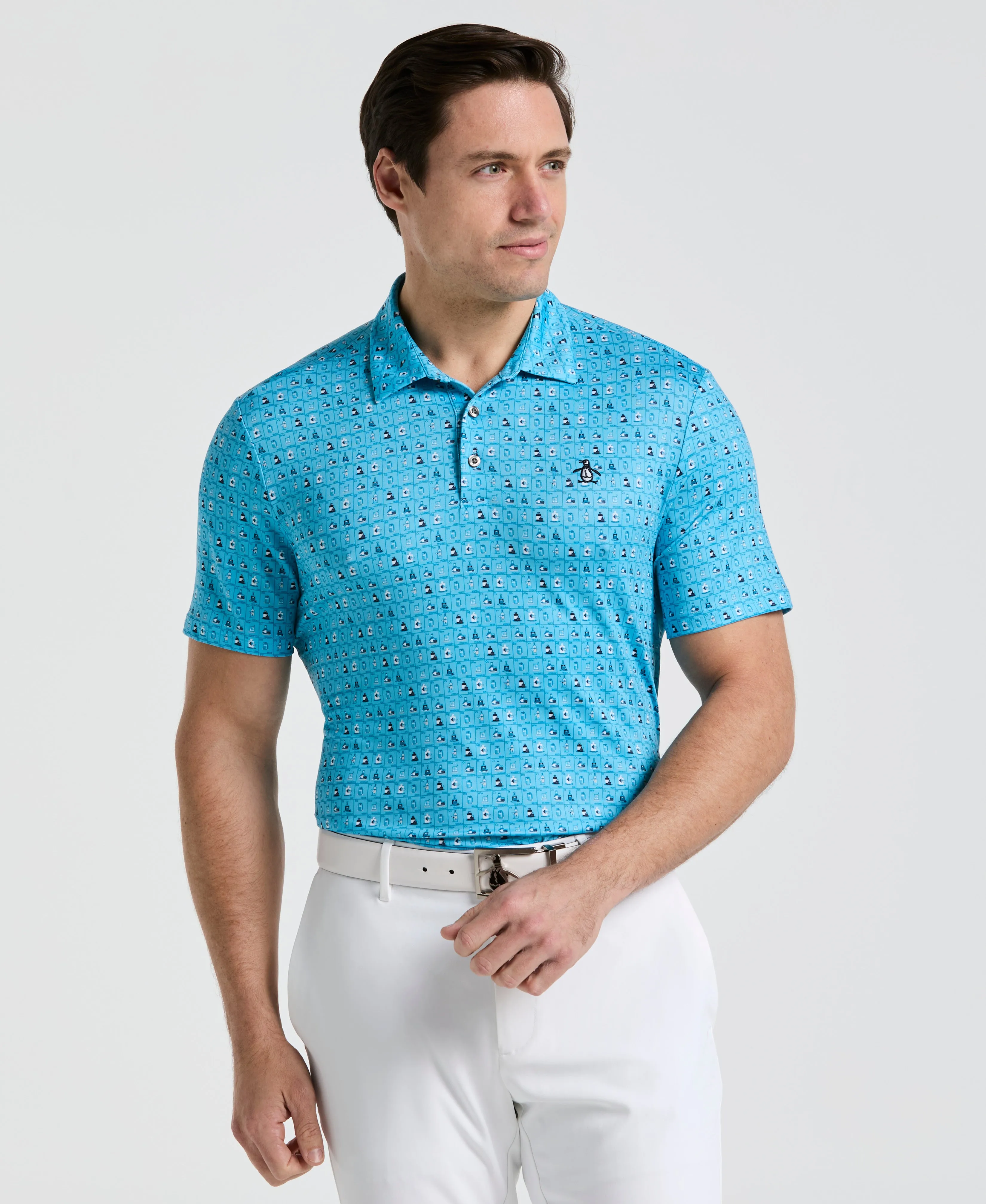 19th Hole Windowpane Print Golf Polo sold by Original Penguin