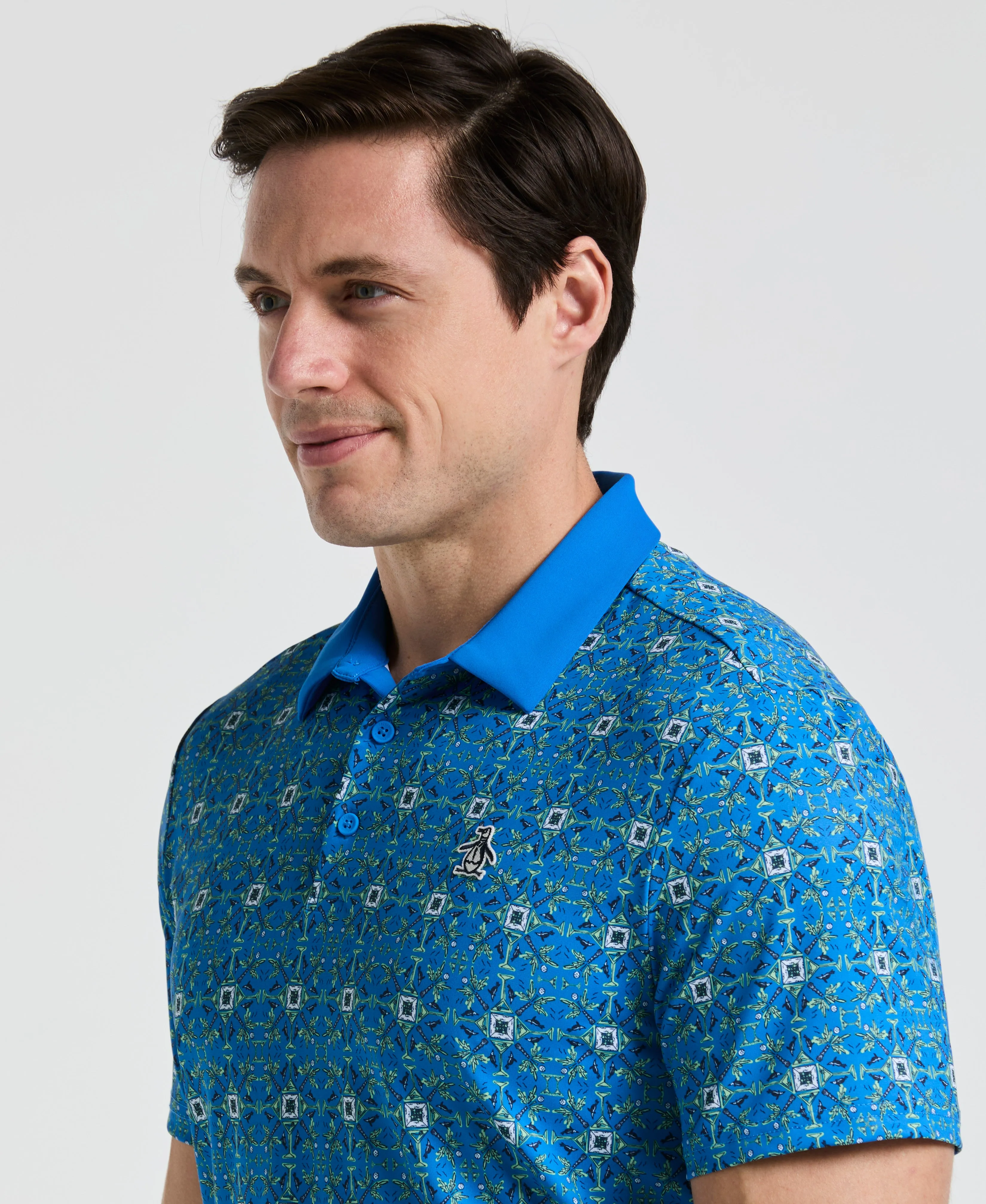 All-Over Cocktail Windowpane Printed Golf Polo sold by Original Penguin product image thumbnail 5