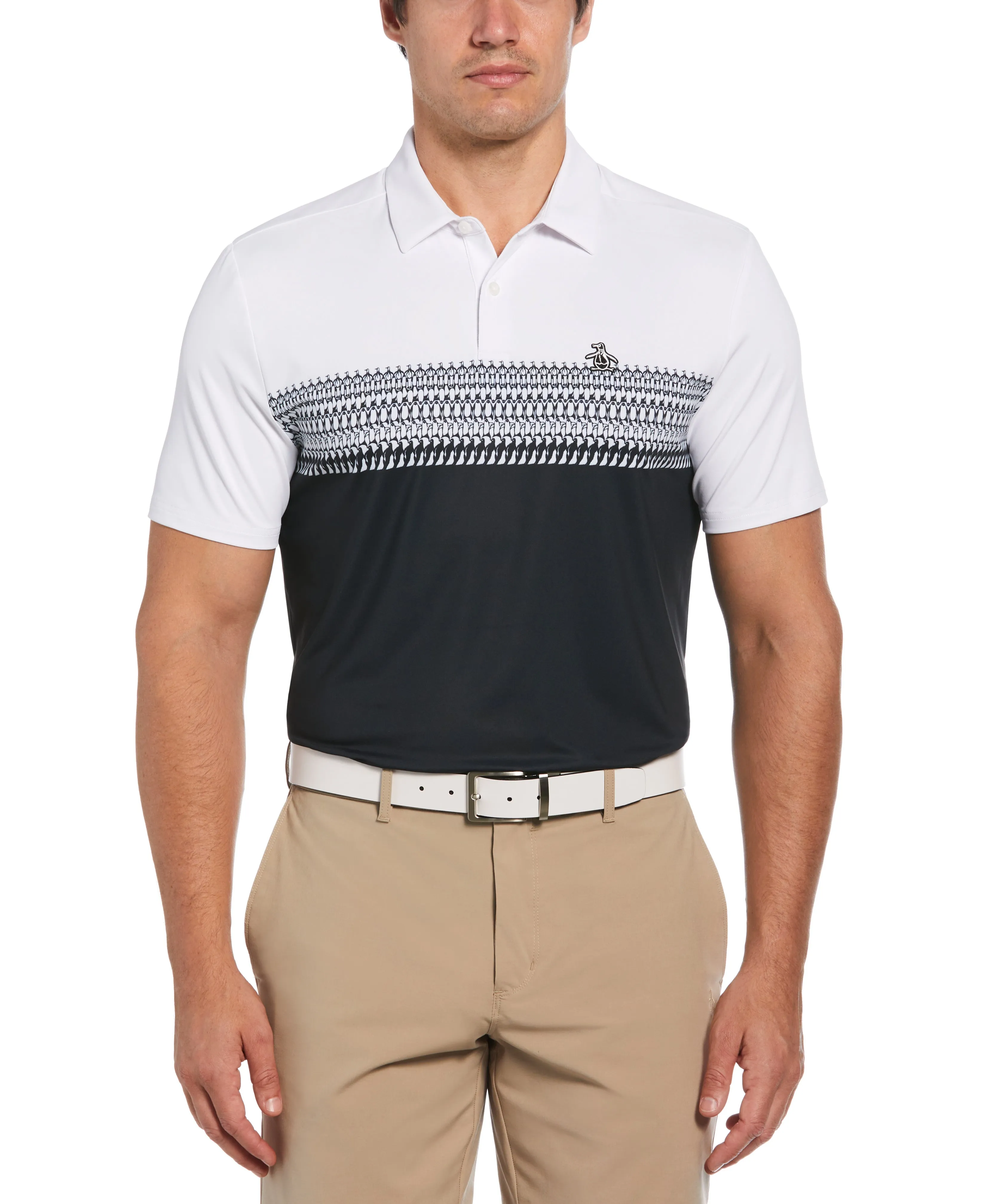 Penguin Stripe Block Print Golf Polo sold by Original Penguin
