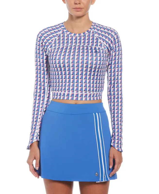 Women's Geometric Print Cropped Tennis Shirt sold by Original Penguin