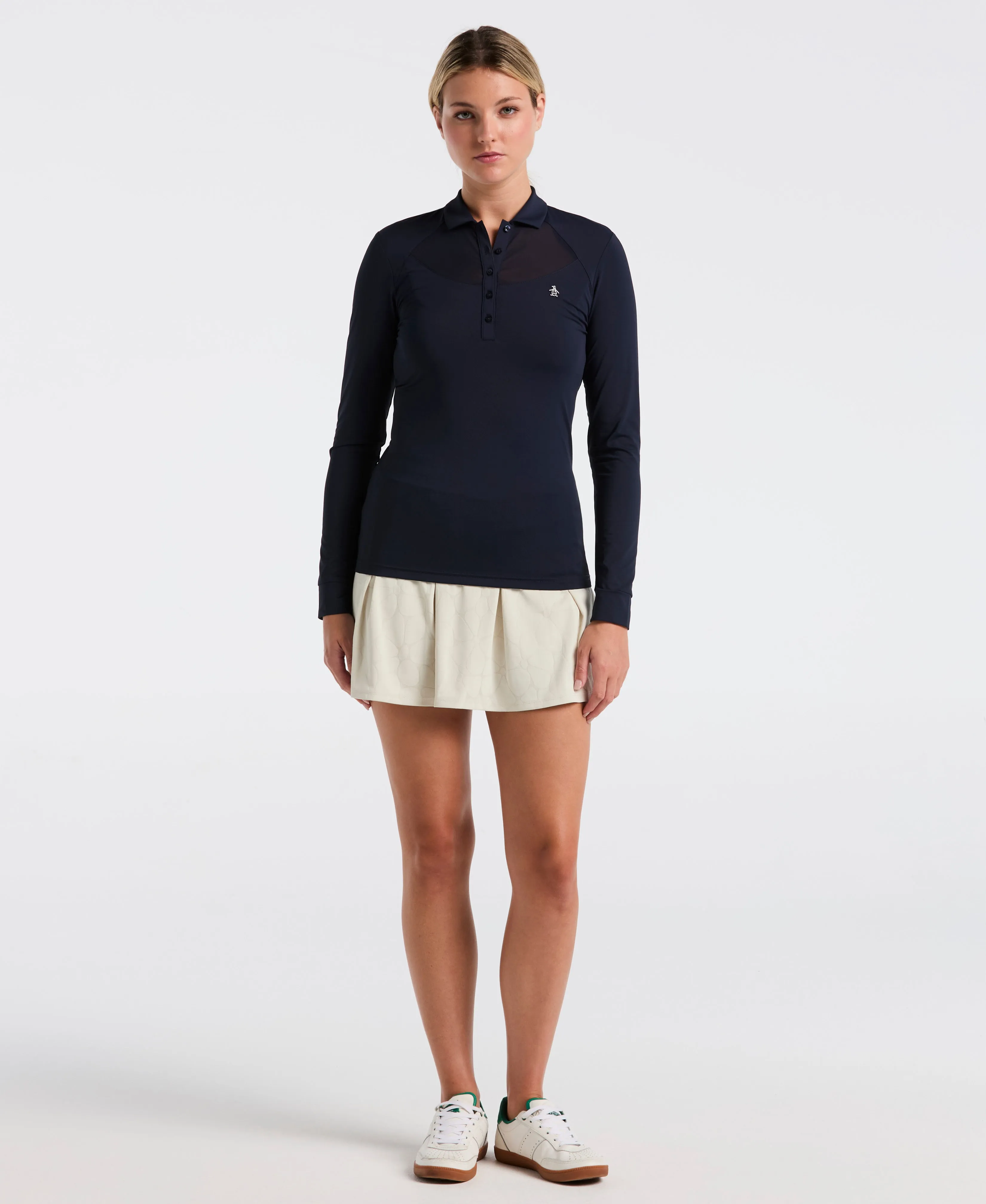 Women's Mesh Yoke Long Sleeve Polo sold by Original Penguin product image thumbnail 4
