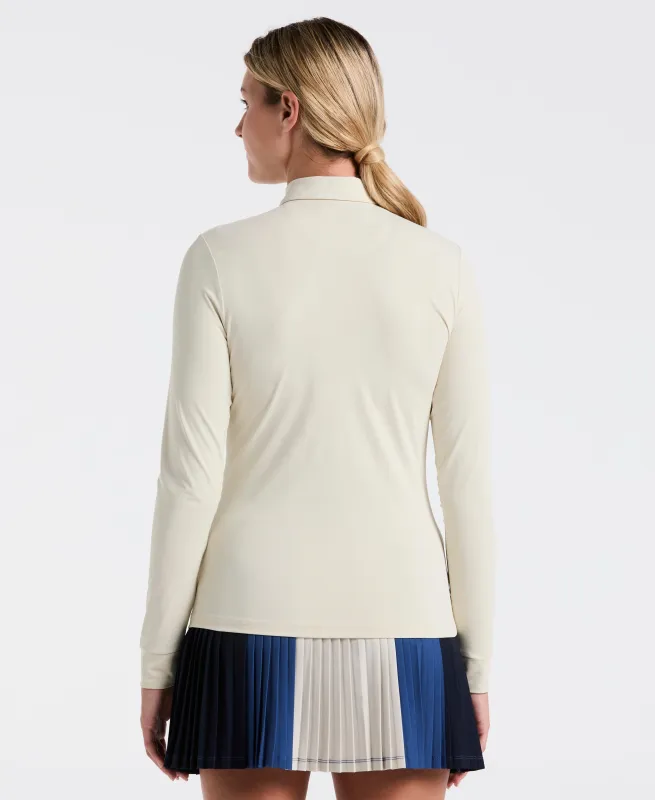 Women's Mesh Yoke Long Sleeve Polo sold by Original Penguin