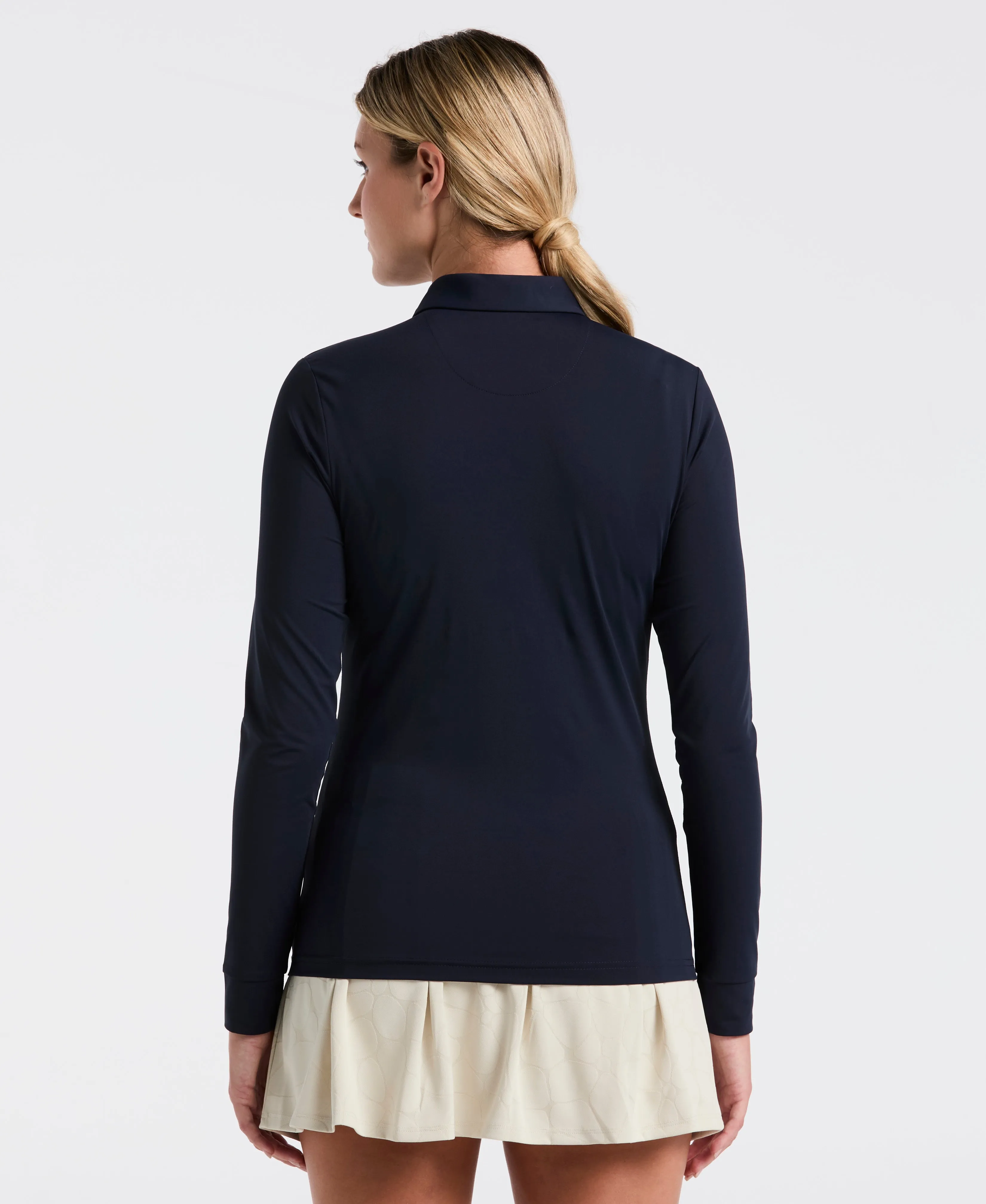 Women's Mesh Yoke Long Sleeve Polo sold by Original Penguin product image thumbnail 3