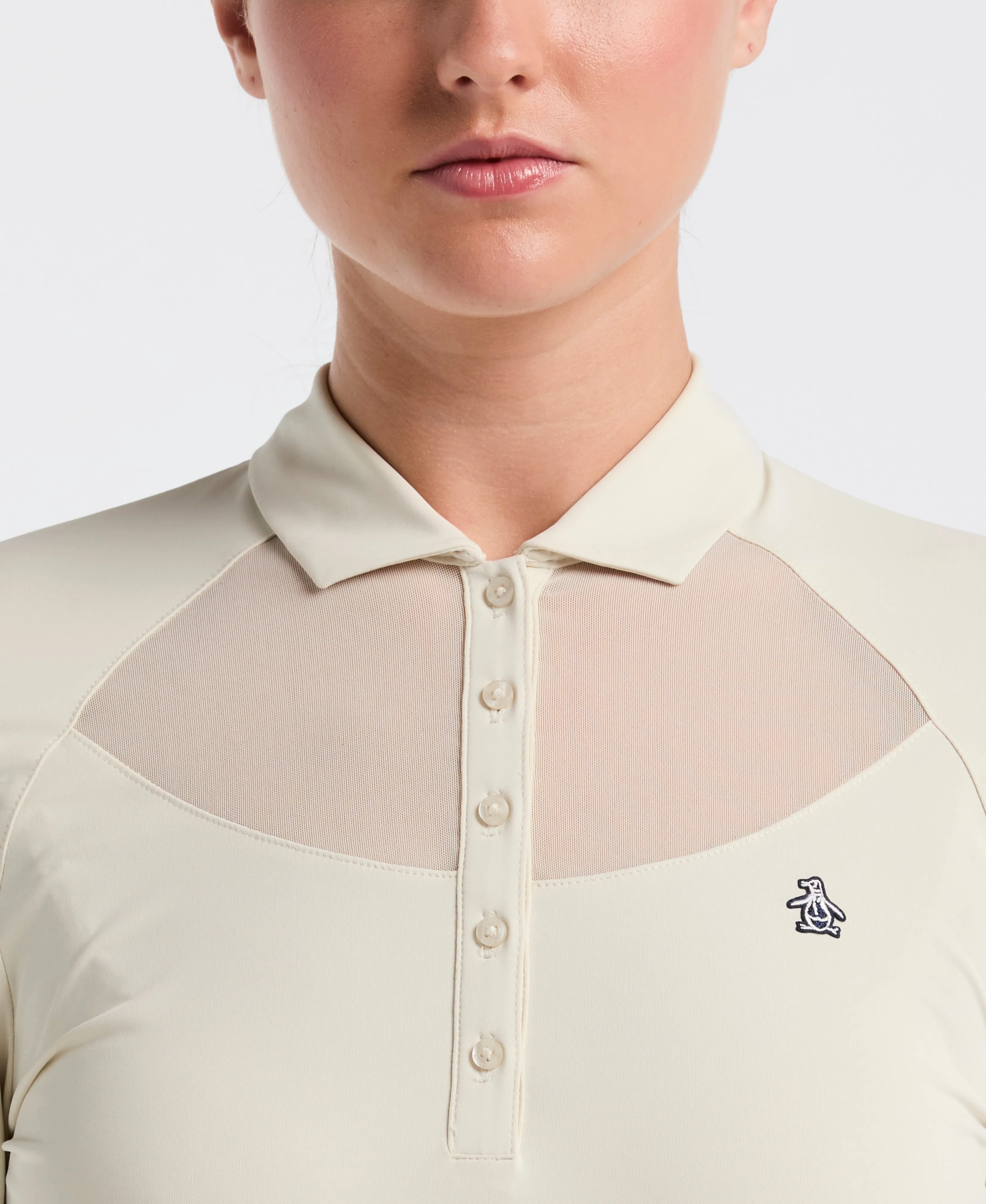 Women's Mesh Yoke Long Sleeve Polo sold by Original Penguin product image thumbnail 5