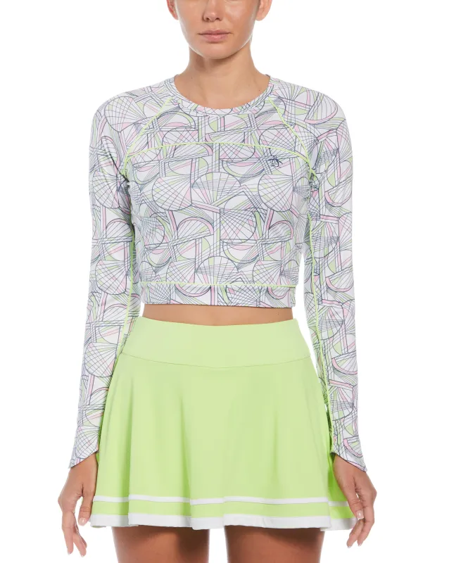 Women's Abstract Print Cropped Tennis Shirt sold by Original Penguin