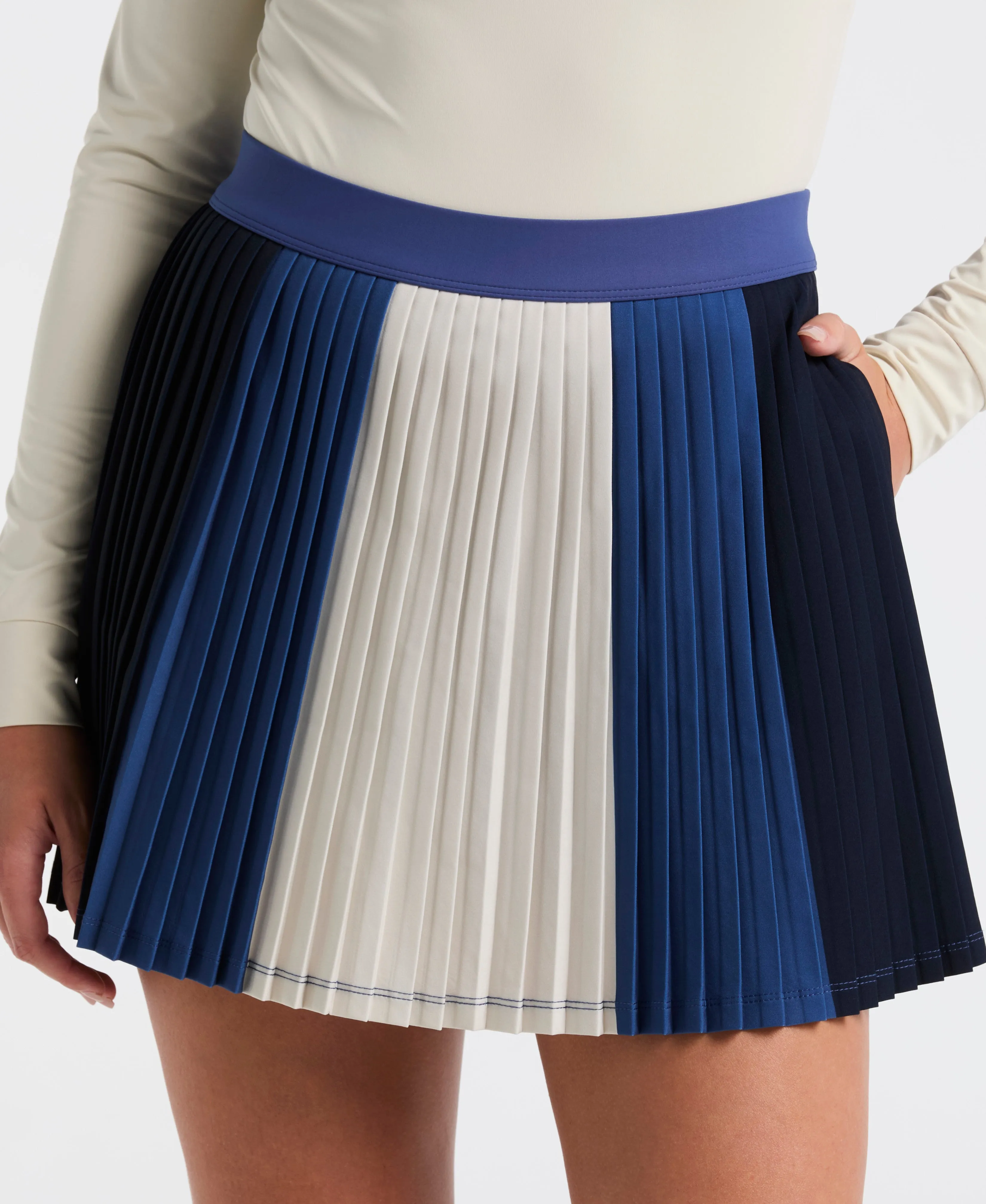 Women's 16" Micro Pleated Colorblock Skort sold by Original Penguin product image thumbnail 2
