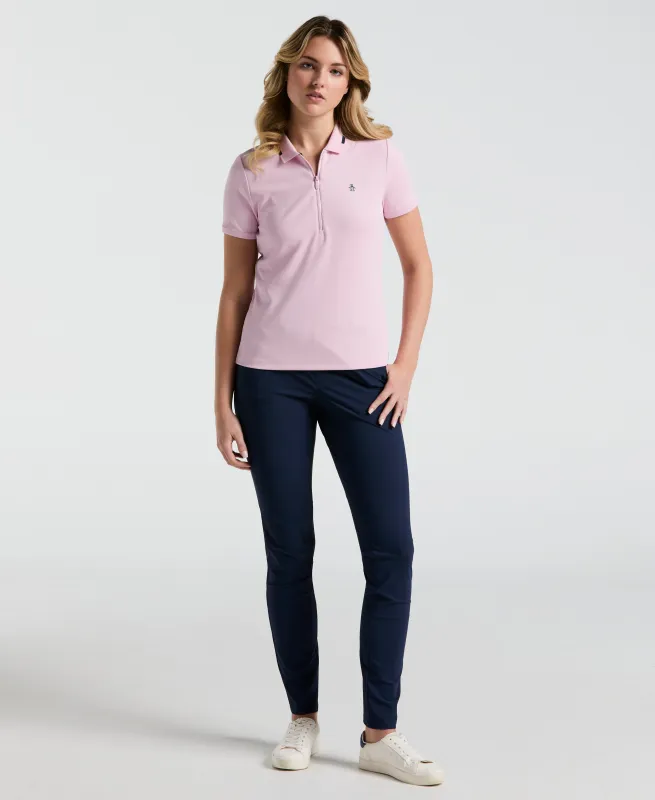 Women's Ribbed Golf Polo Shirt With Metallic Zip sold by Original Penguin