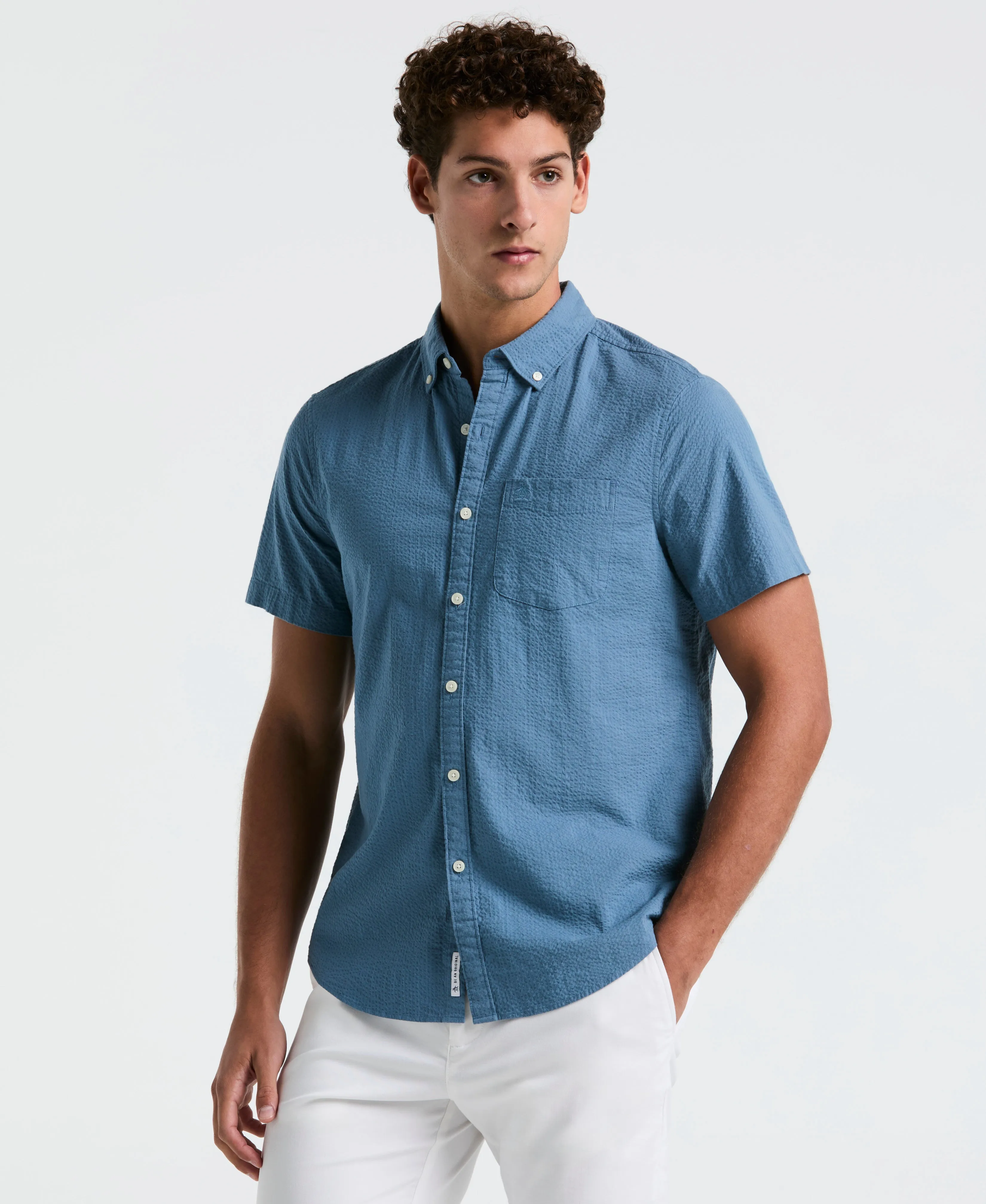 Seersucker Short Sleeve Shirt sold by Original Penguin product image thumbnail 2