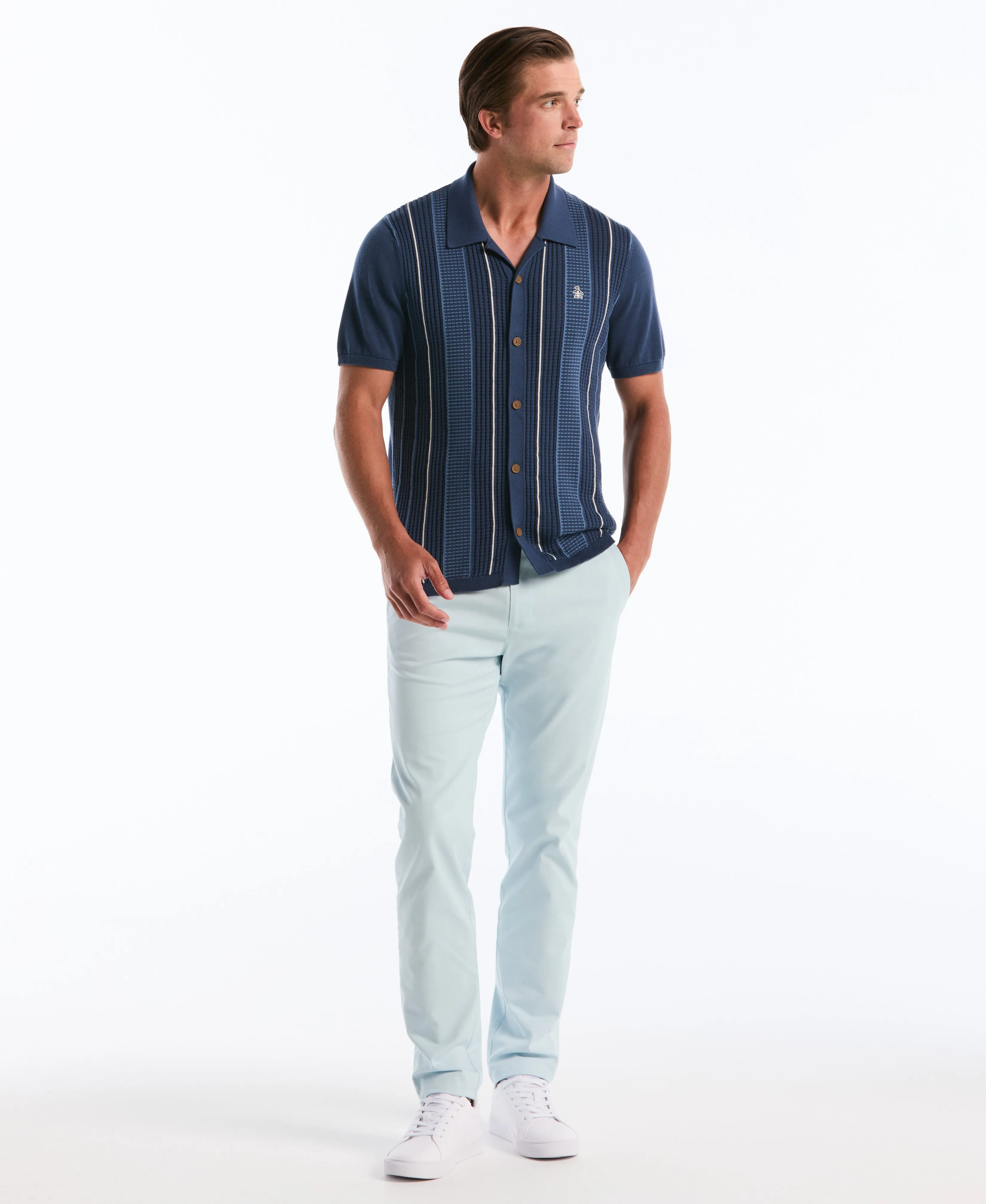 Vertical Striped Button-Up Sweater Polo sold by Original Penguin product image thumbnail 4
