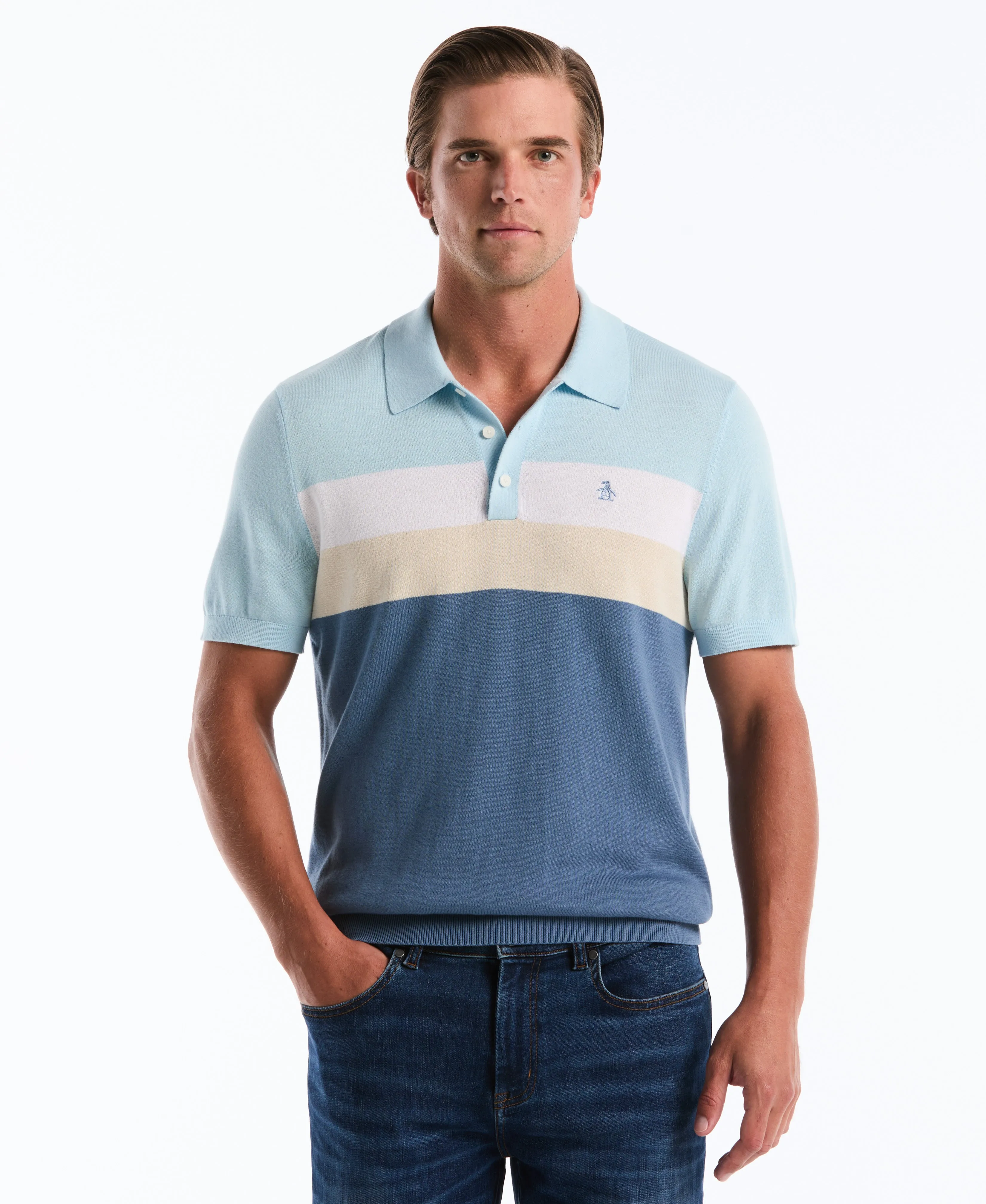 Chest Stripe Sweater Polo sold by Original Penguin