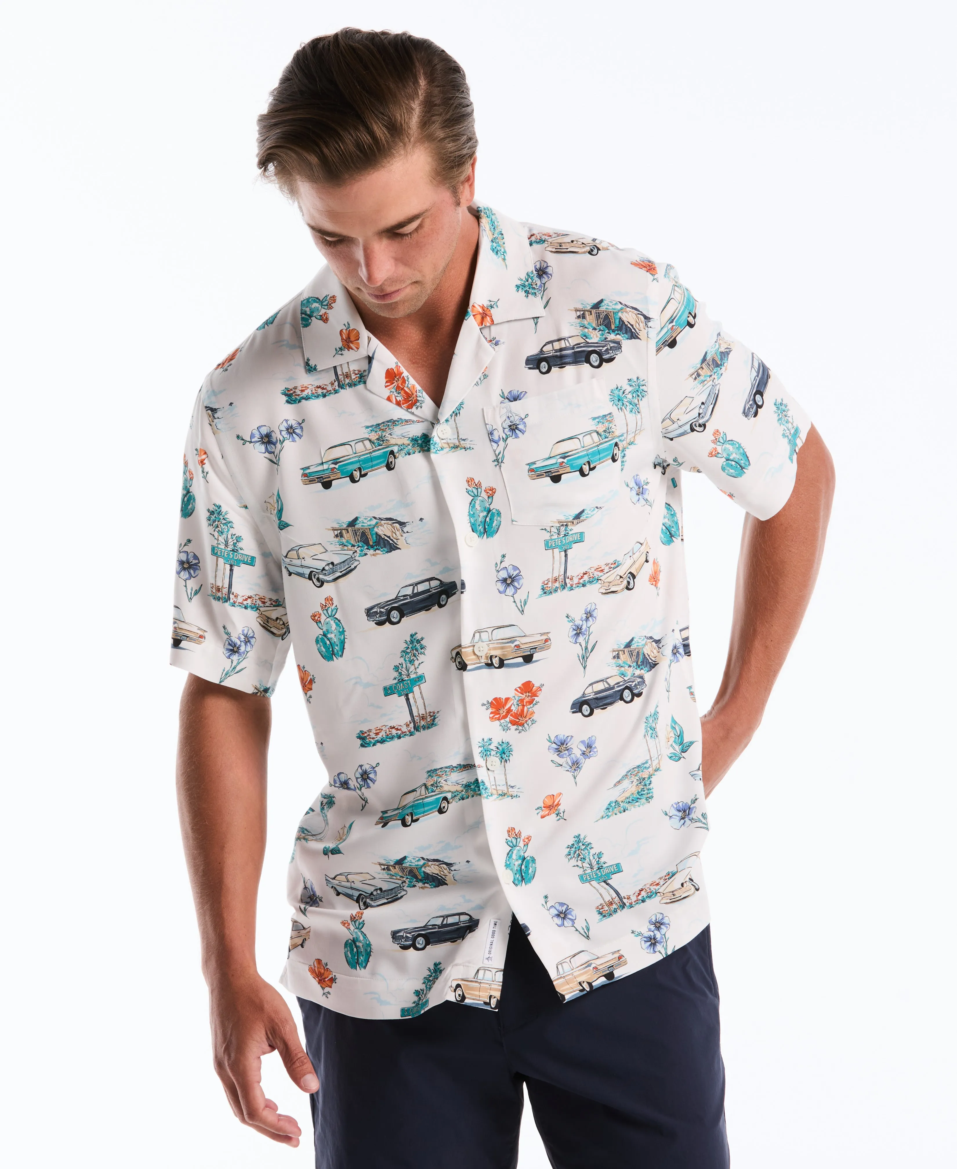 Novelty Car Print Camp Shirt sold by Original Penguin