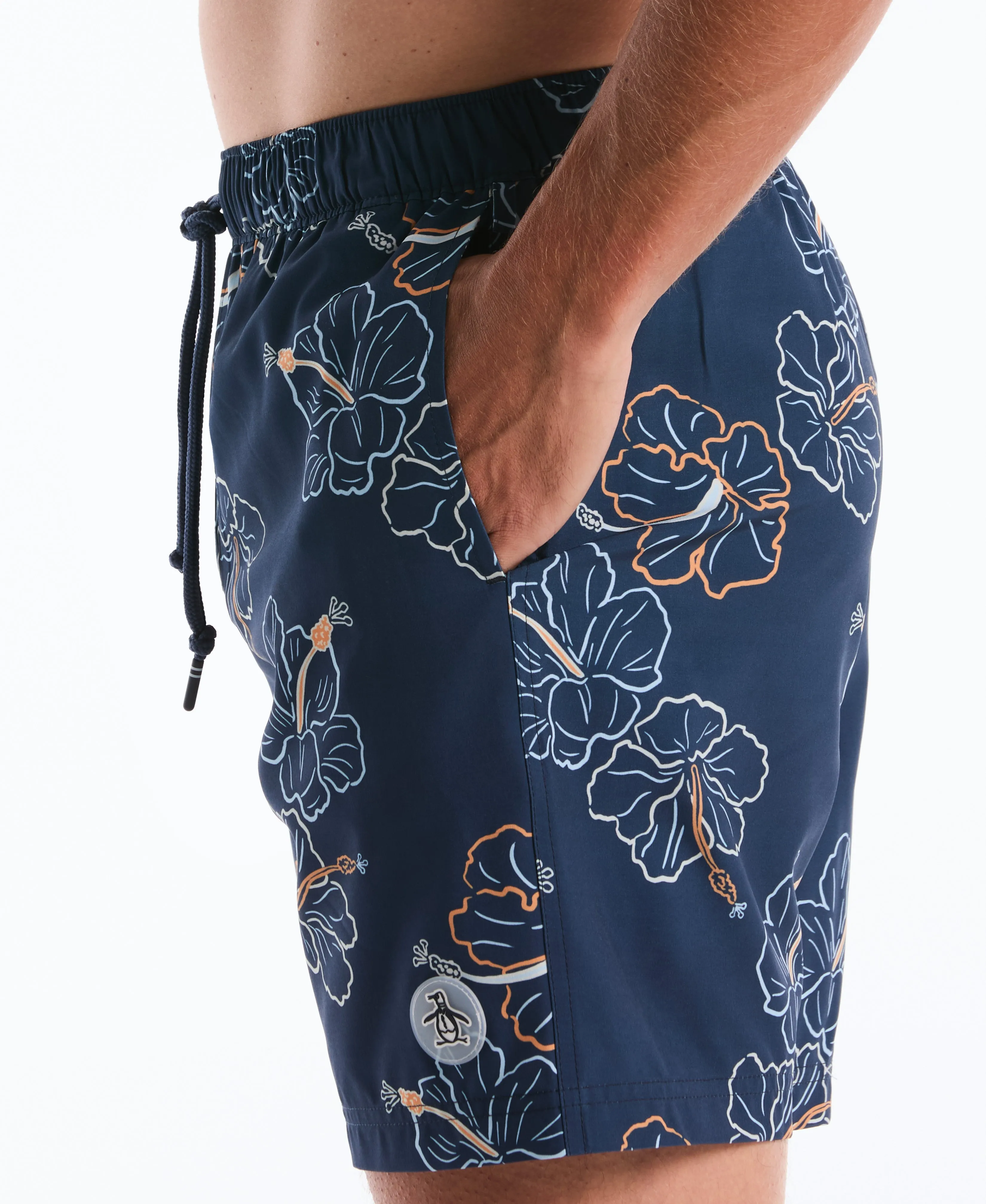 7" Hibiscus Flower Print Swim Short sold by Original Penguin product image thumbnail 4