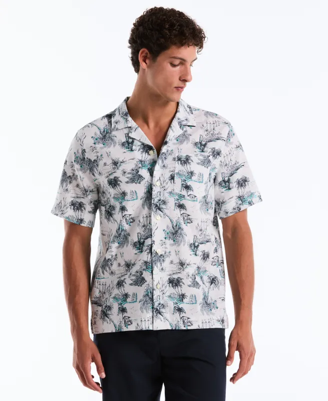 Linen Blend Beach Camp Shirt sold by Original Penguin