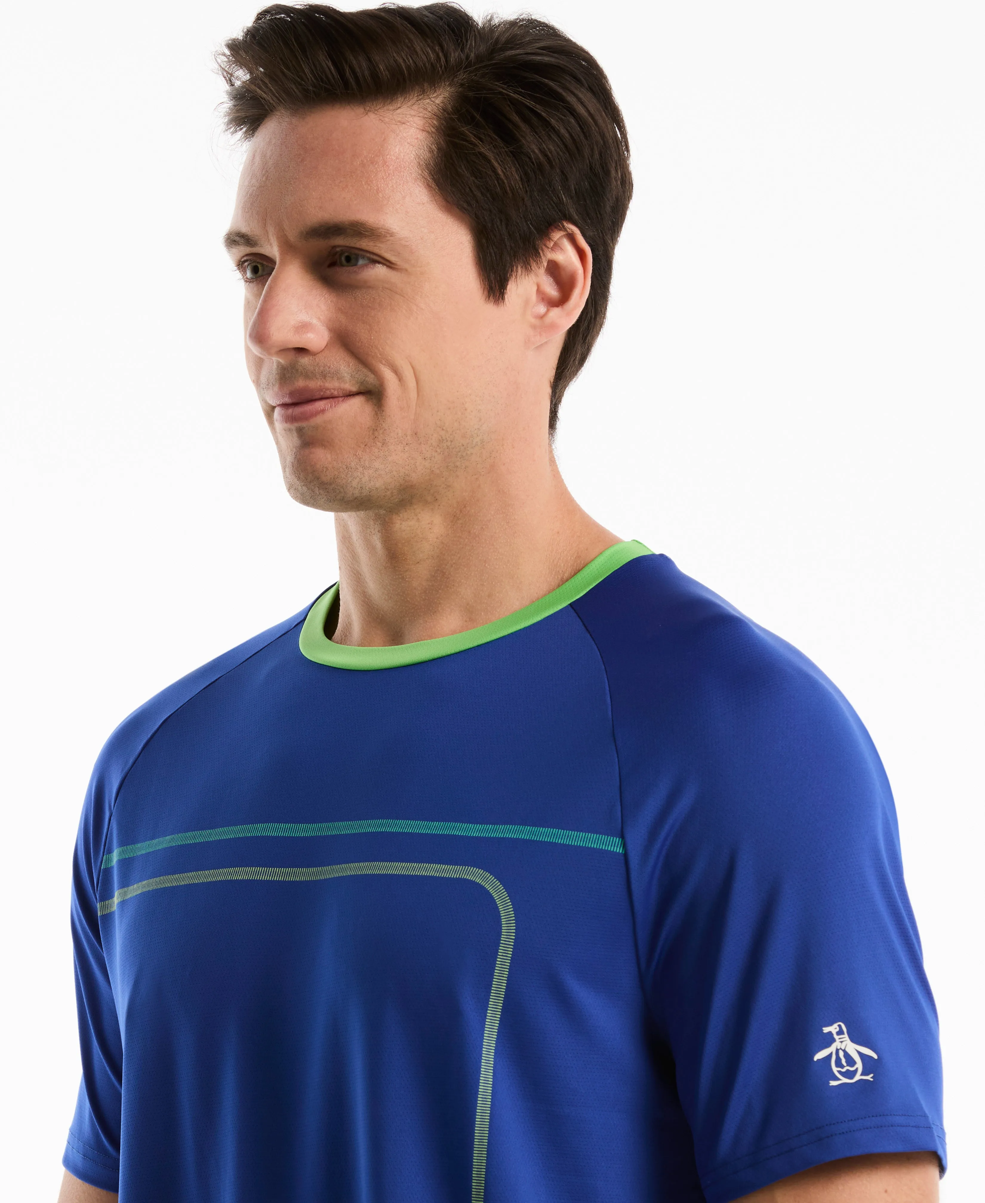 Linear Print Blocked Tennis Crew Tee sold by Original Penguin product image thumbnail 3