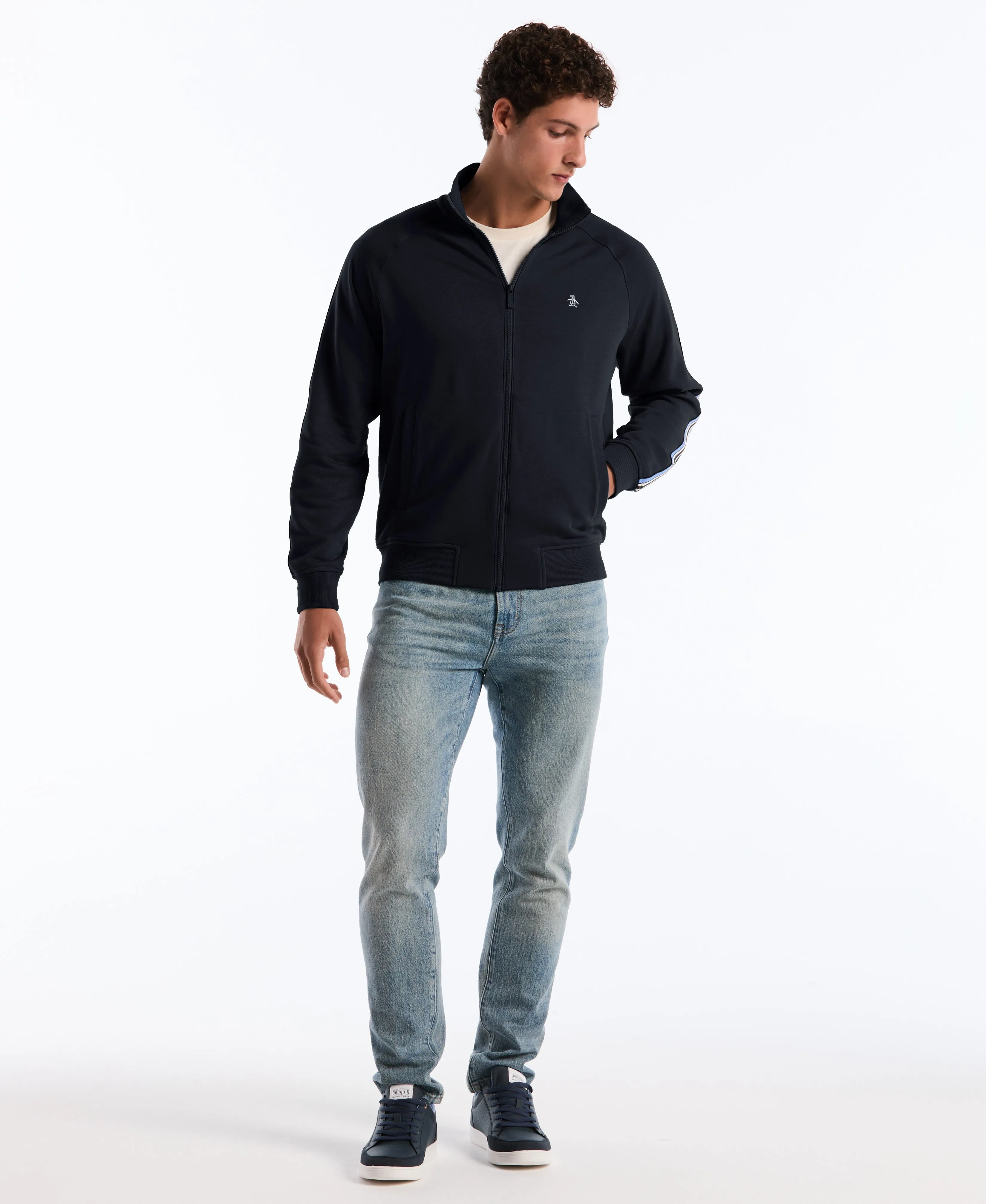 Striped Tape Fleece Track Jacket sold by Original Penguin product image thumbnail 3