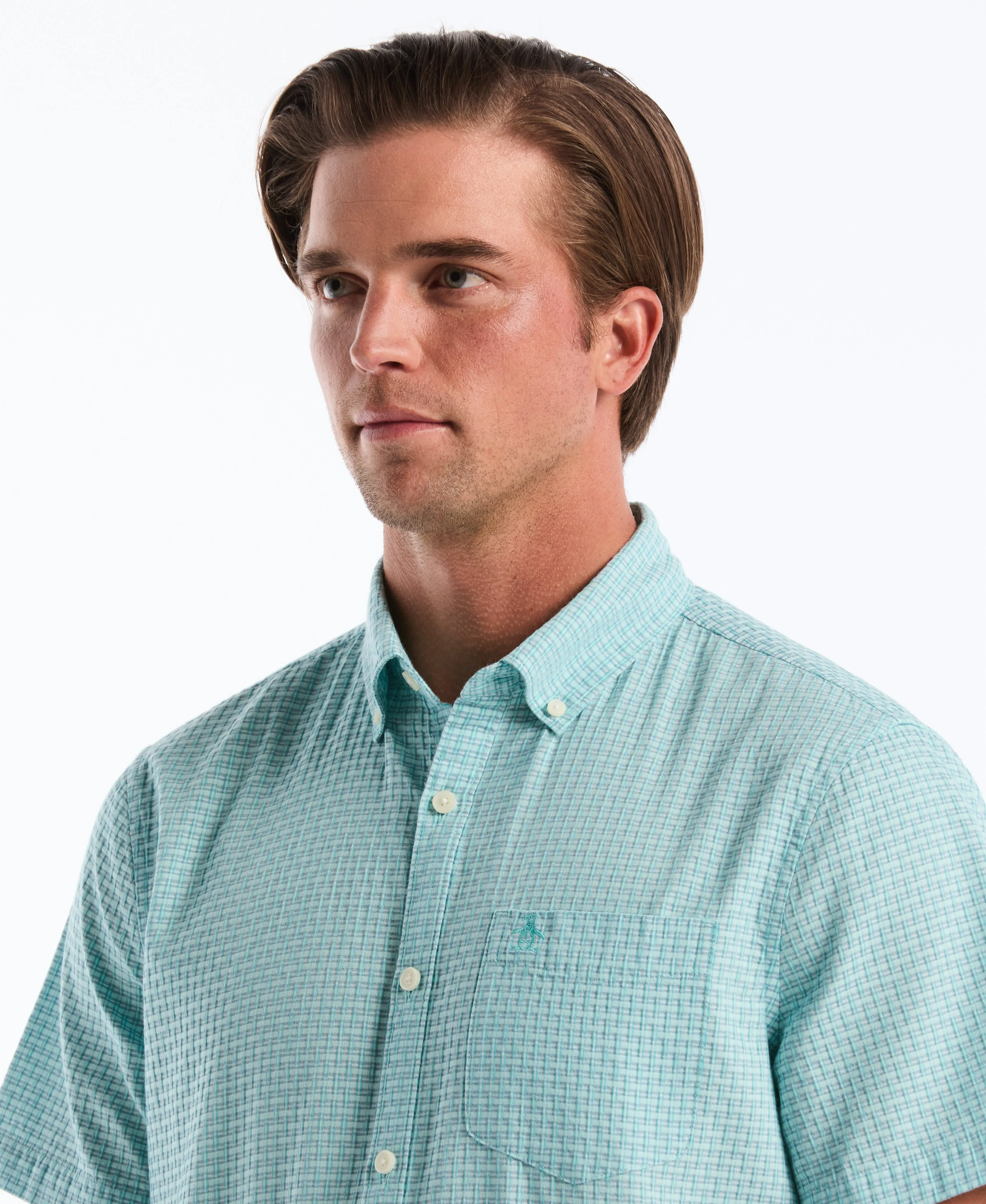 Dobby Striped Plaid Novelty Shirt sold by Original Penguin product image thumbnail 3