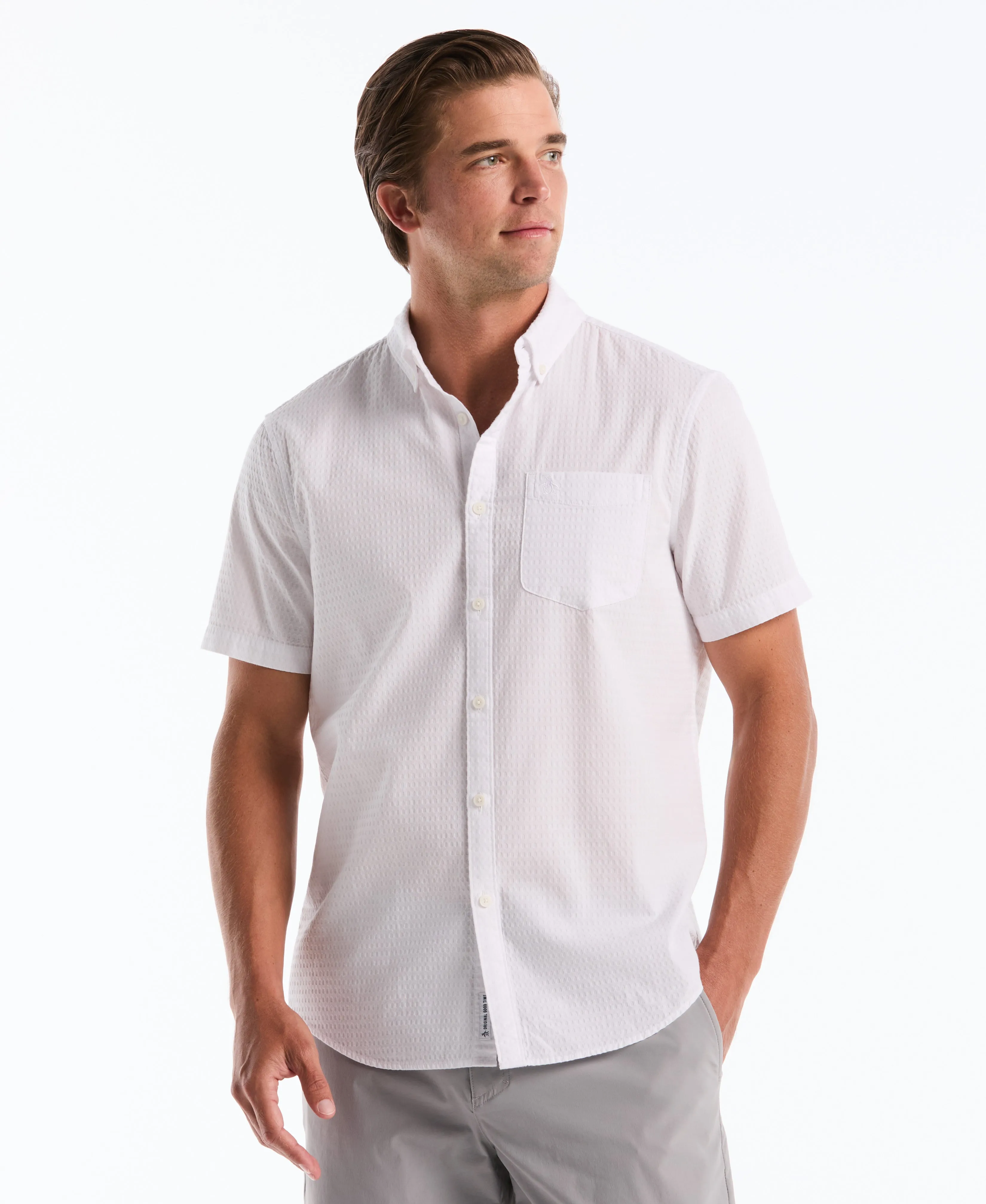 Dobby Striped Plaid Novelty Shirt sold by Original Penguin product image thumbnail 5