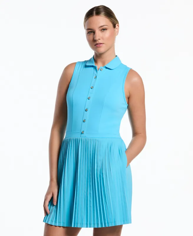 Women's Mixed Media Sleeveless Pleated Golf Dress sold by Original Penguin