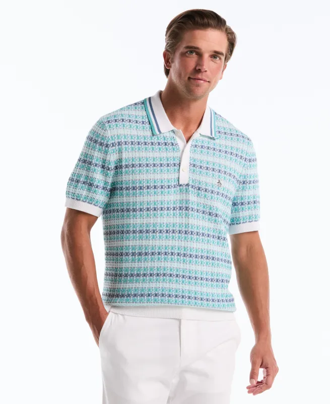Textured Cotton Sweater Polo made by Original Penguin