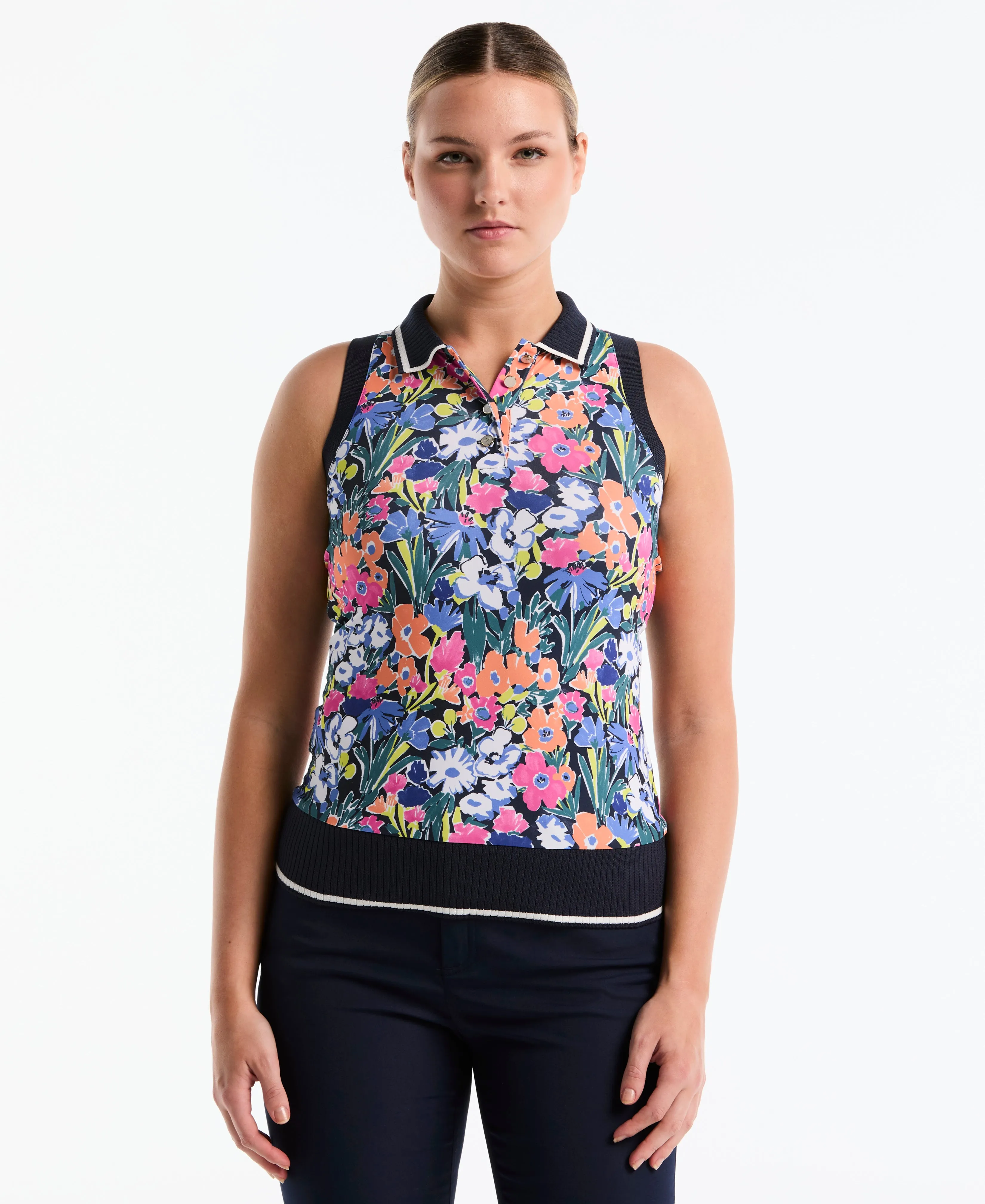 Women's Sketch Floral Sleeveless Golf Polo sold by Original Penguin