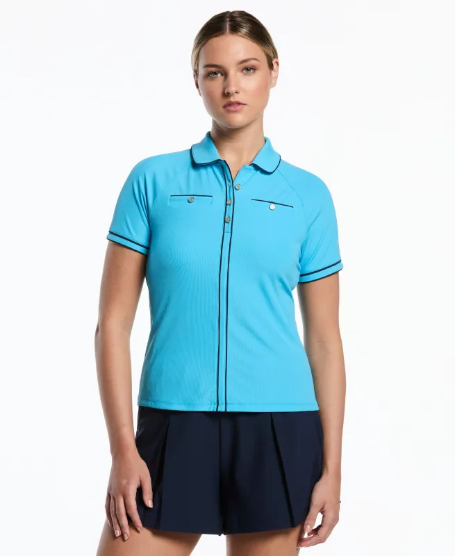 Women's Ribbed Tipped Golf Polo sold by Original Penguin