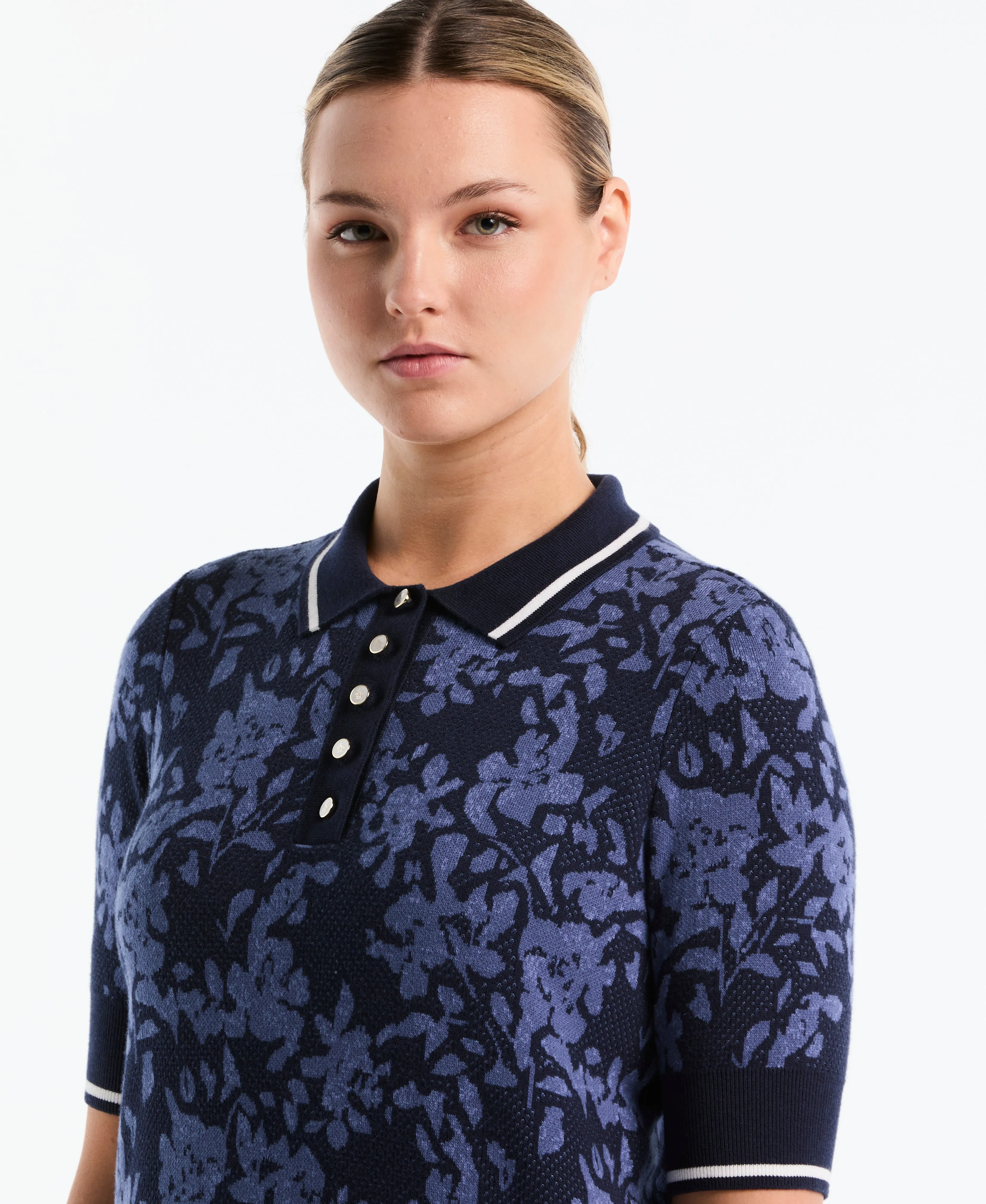 Women's Botanical Jacquard Golf Sweater Polo sold by Original Penguin product image thumbnail 4