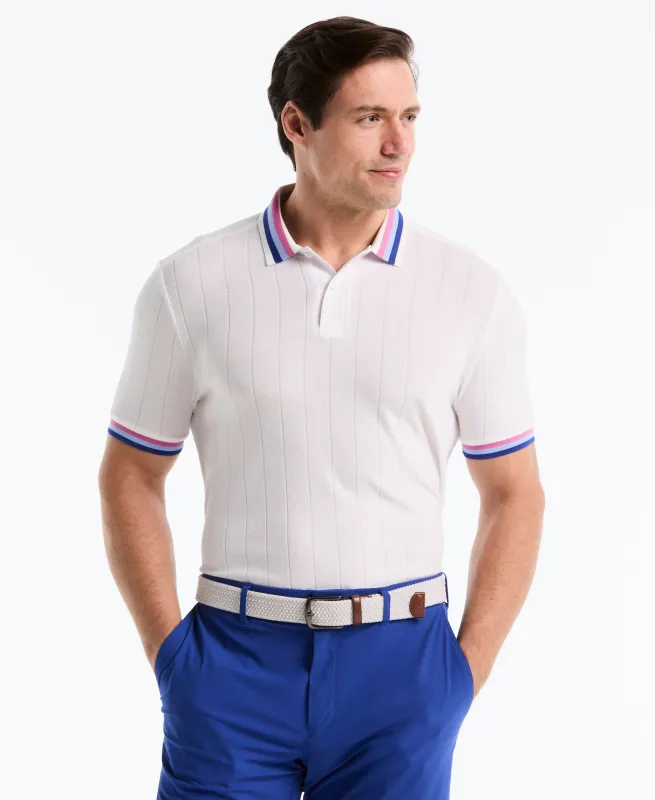 Performance Ribbed Blocking Terry Golf Polo made by Original Penguin