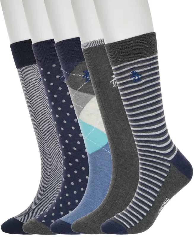 5 Pack Patterned Dress Sock sold by Original Penguin