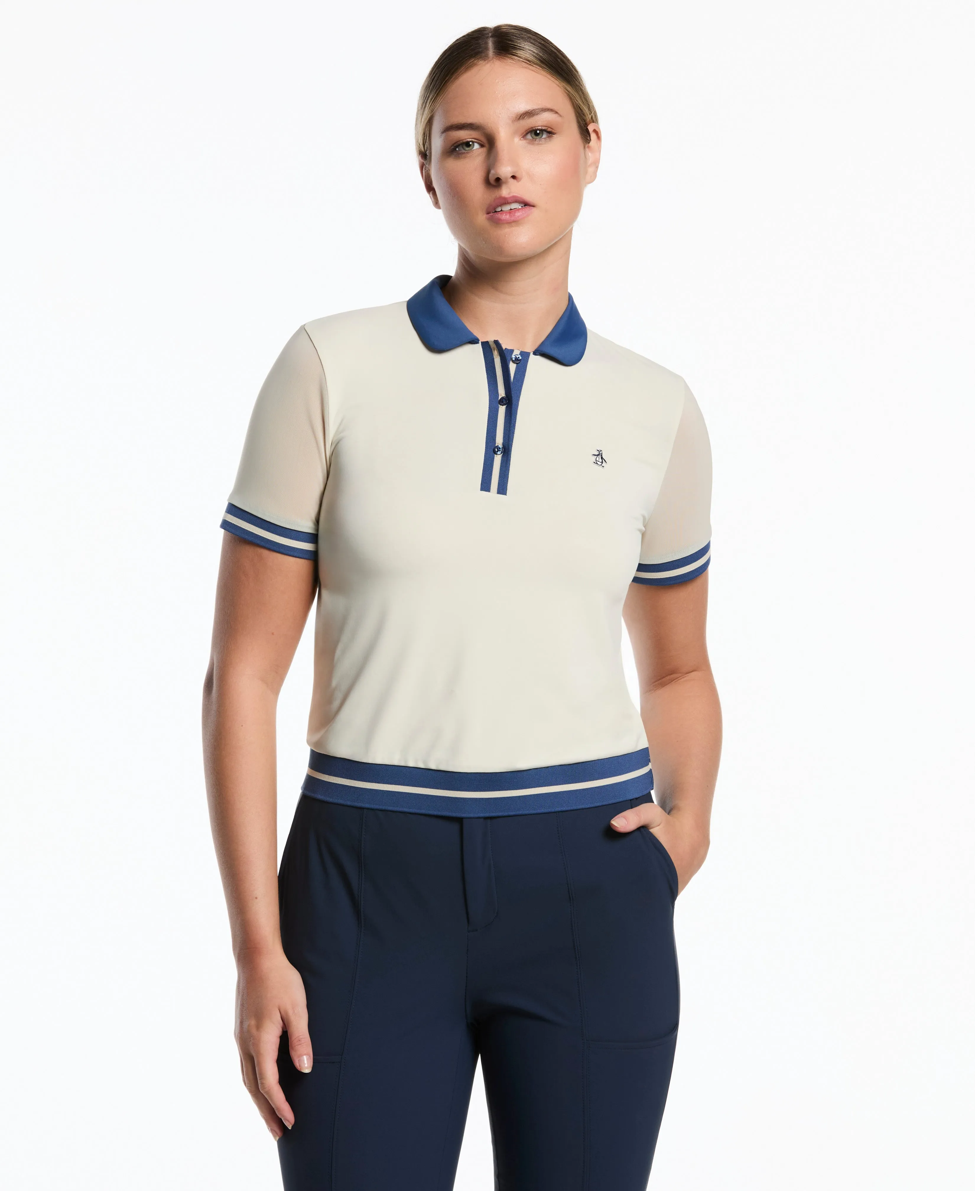 Women's Waist Length Colorblock Golf Polo sold by Original Penguin