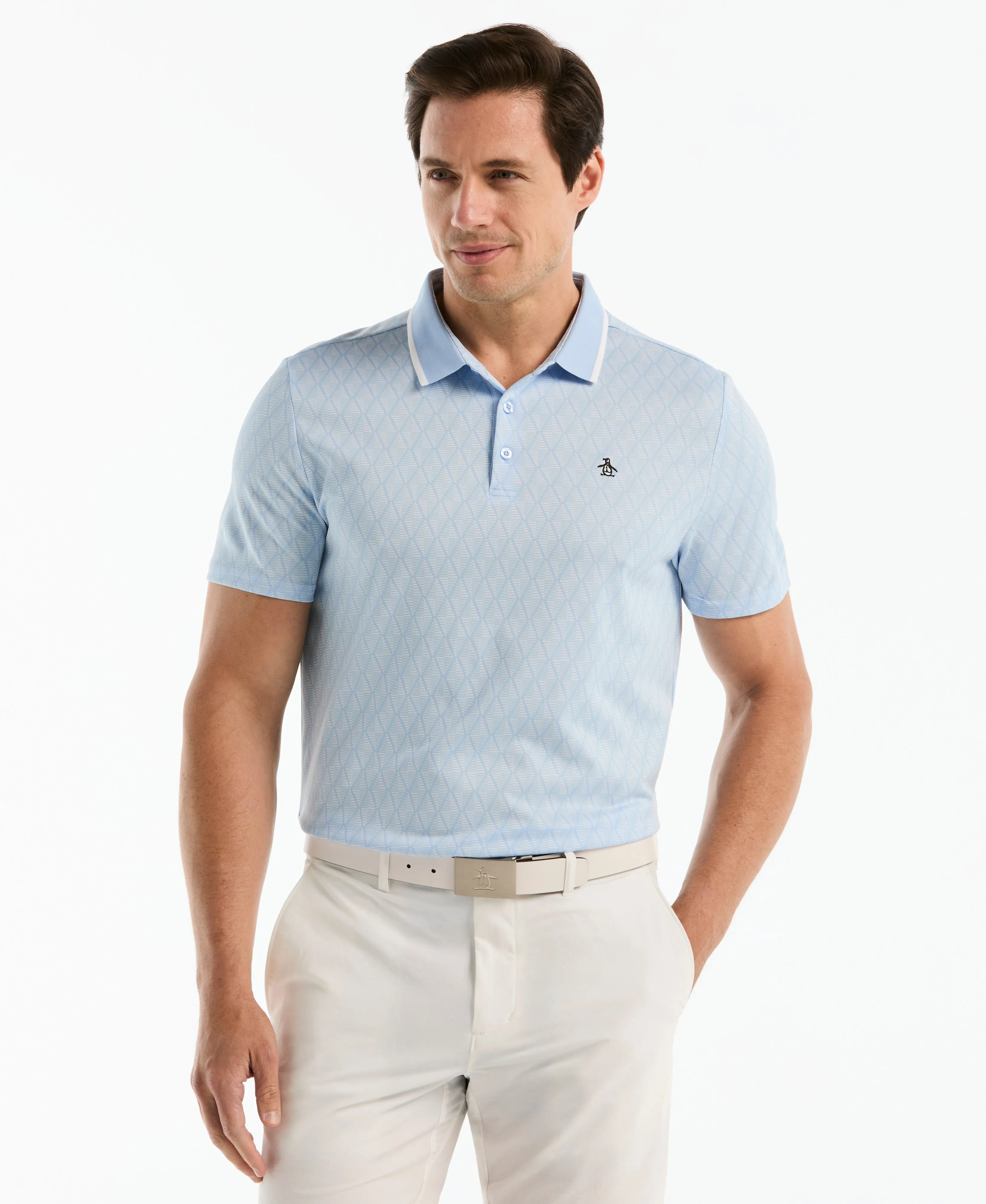 Check Jacquard Golf Polo sold by Original Penguin