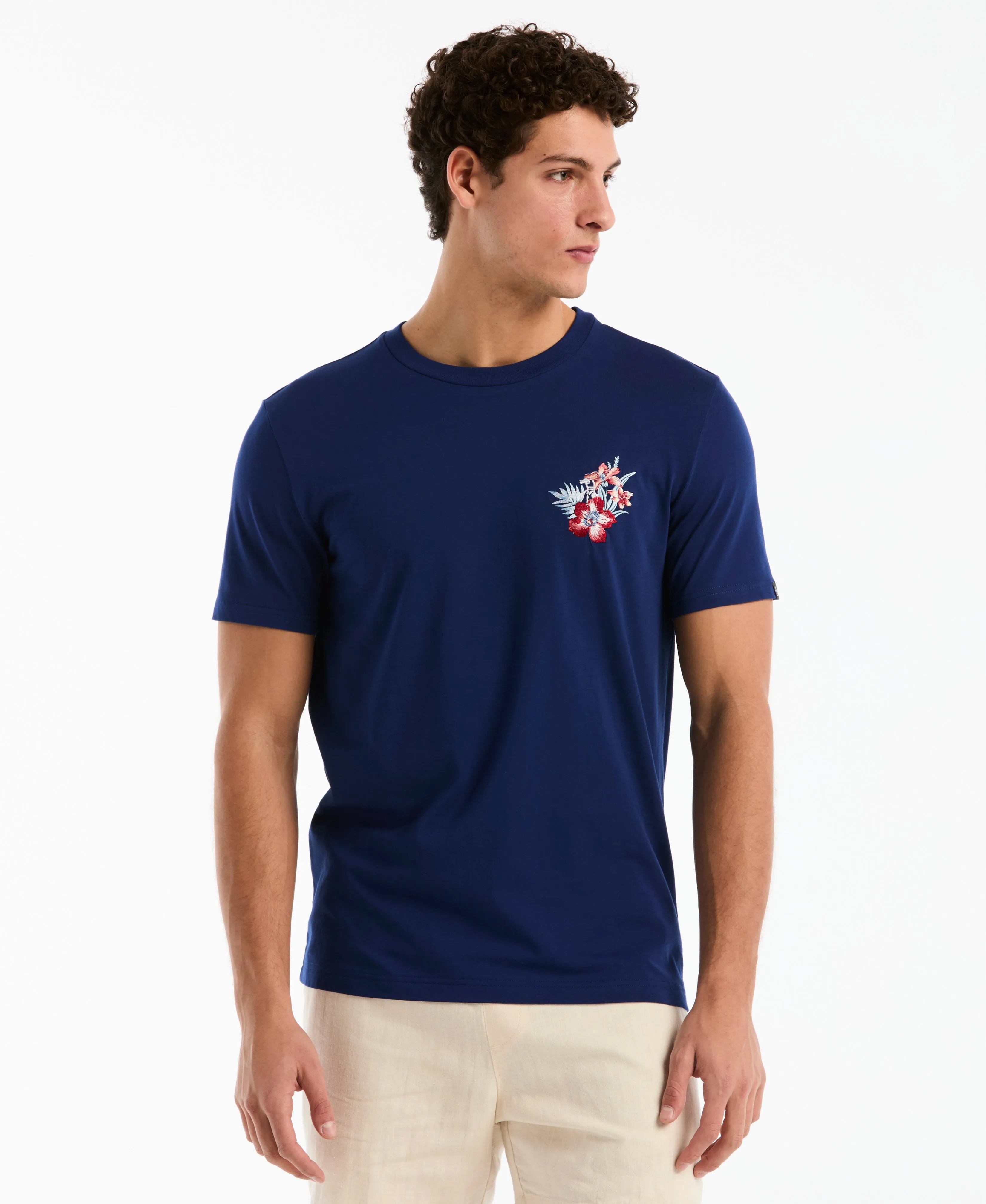 Embroidered Floral Graphic Tee sold by Original Penguin