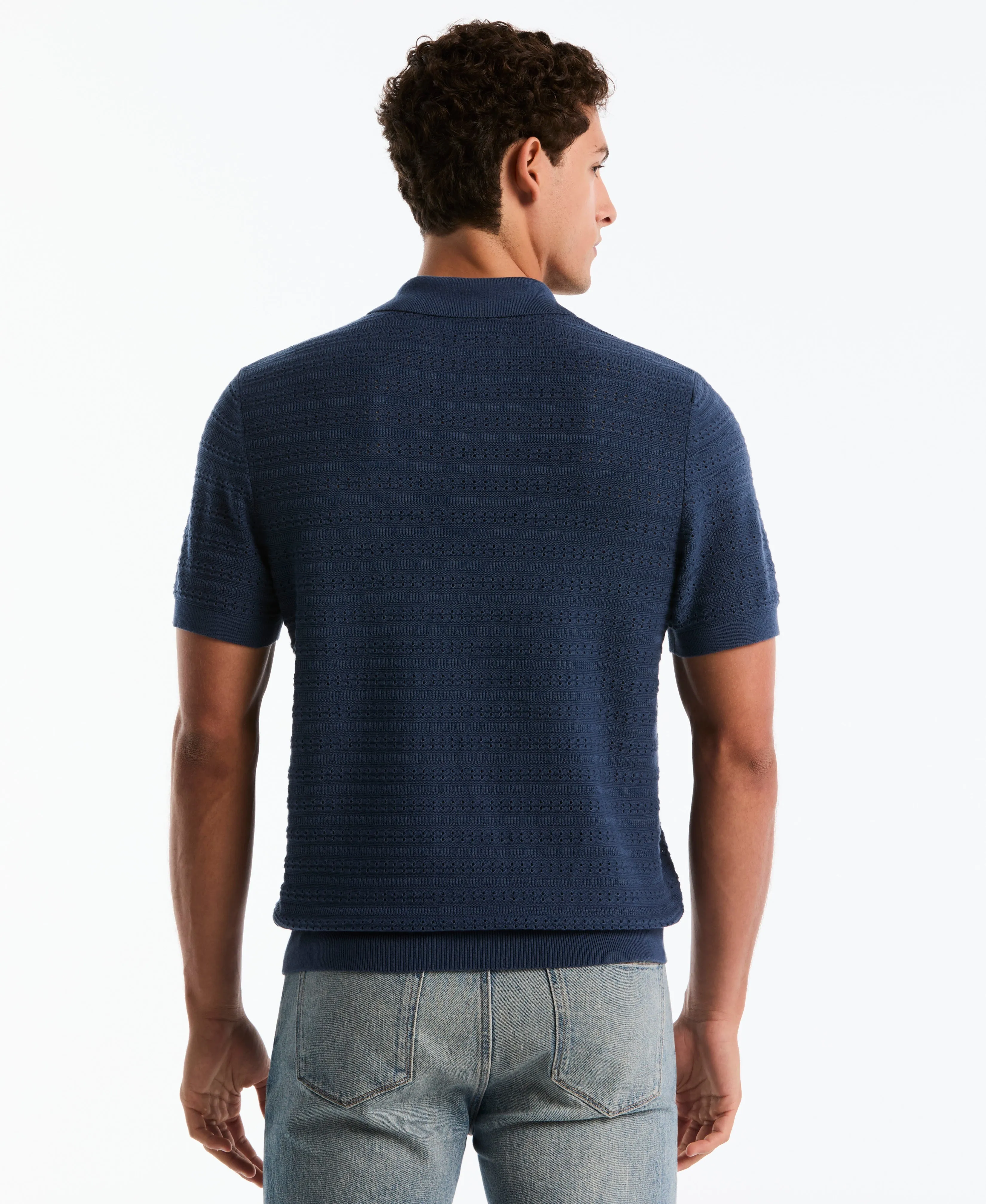 Jacquard Pointelle Sweater Polo sold by Original Penguin product image thumbnail 2