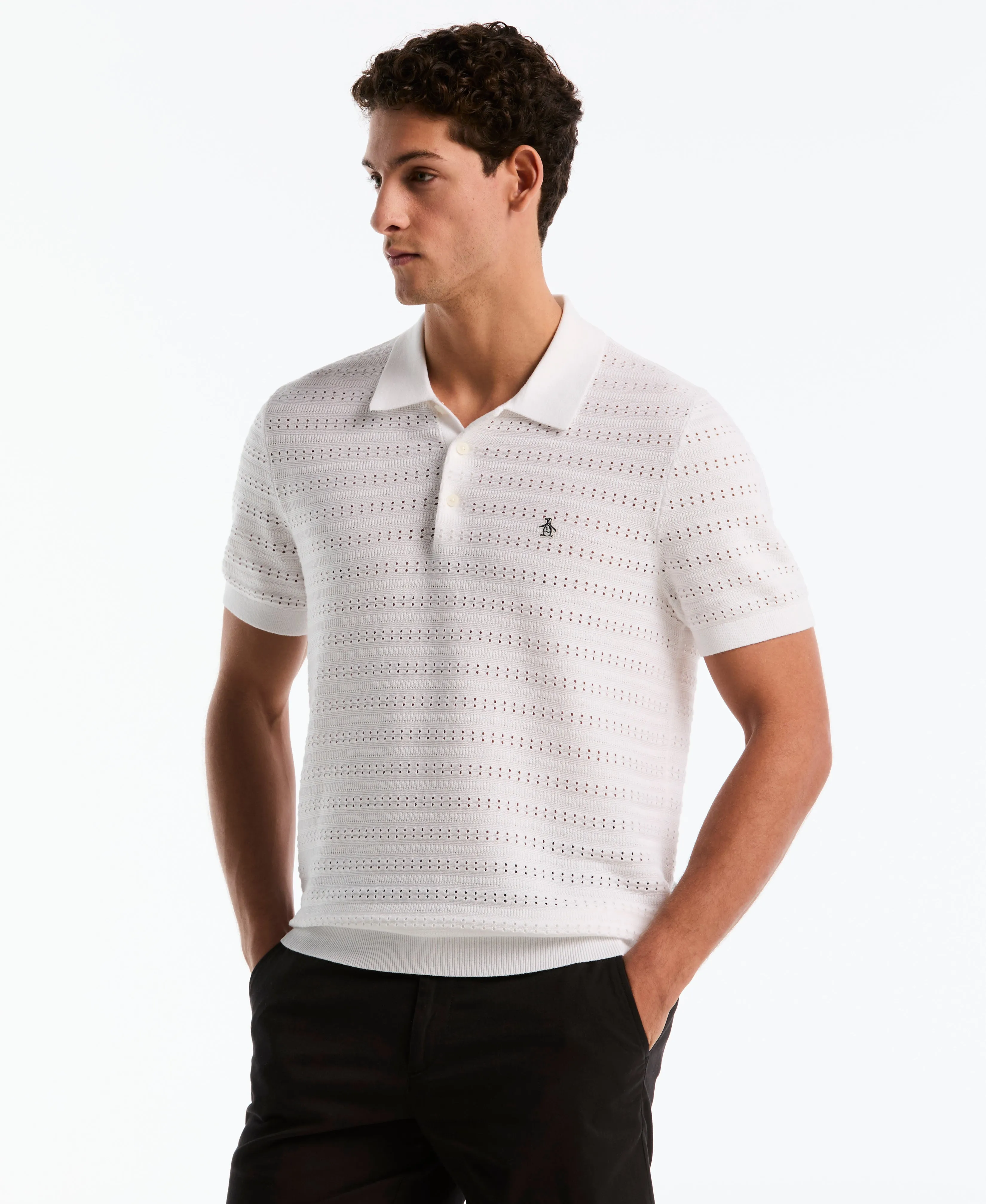 Jacquard Pointelle Sweater Polo sold by Original Penguin product image thumbnail 5