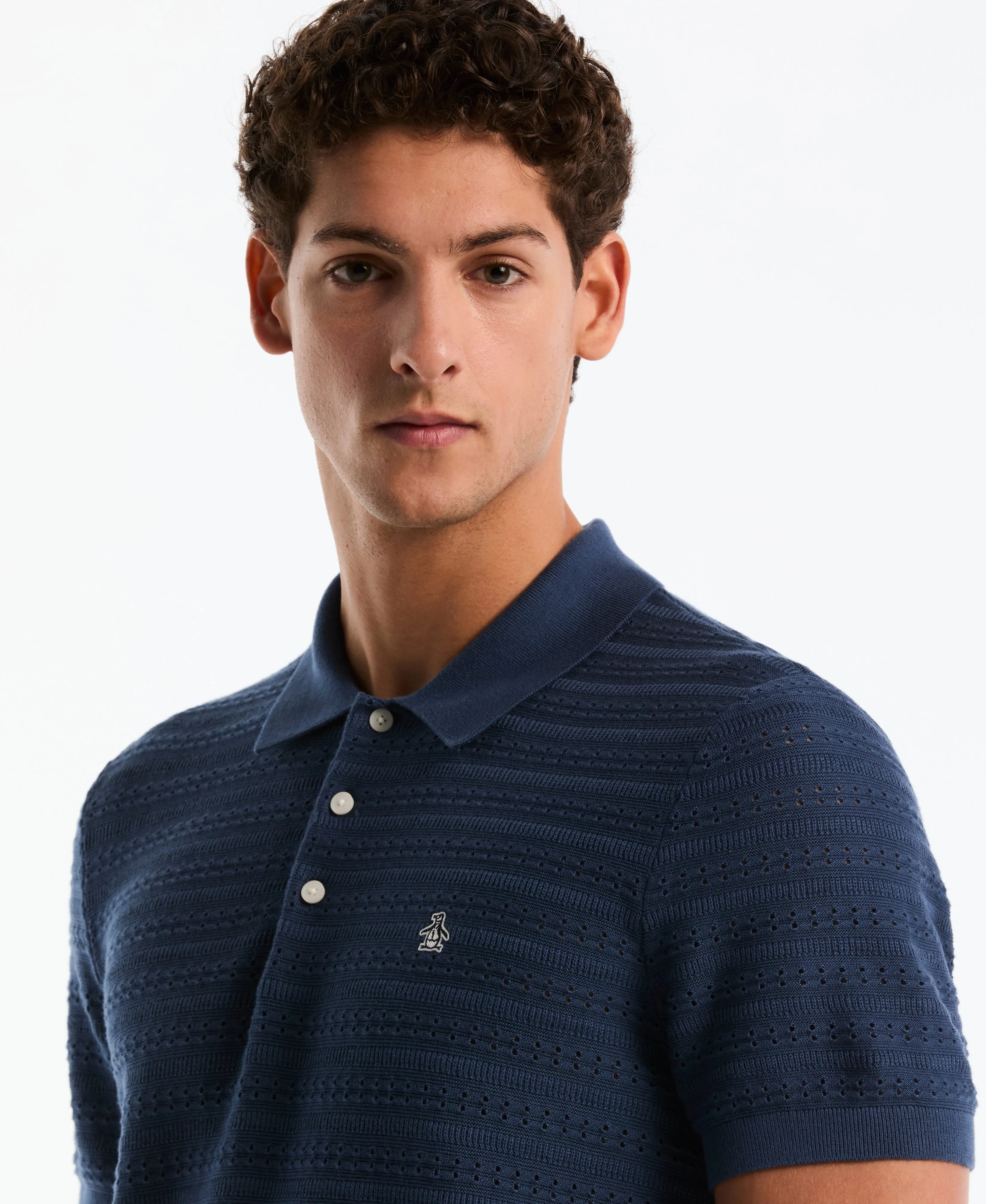Jacquard Pointelle Sweater Polo sold by Original Penguin product image thumbnail 3