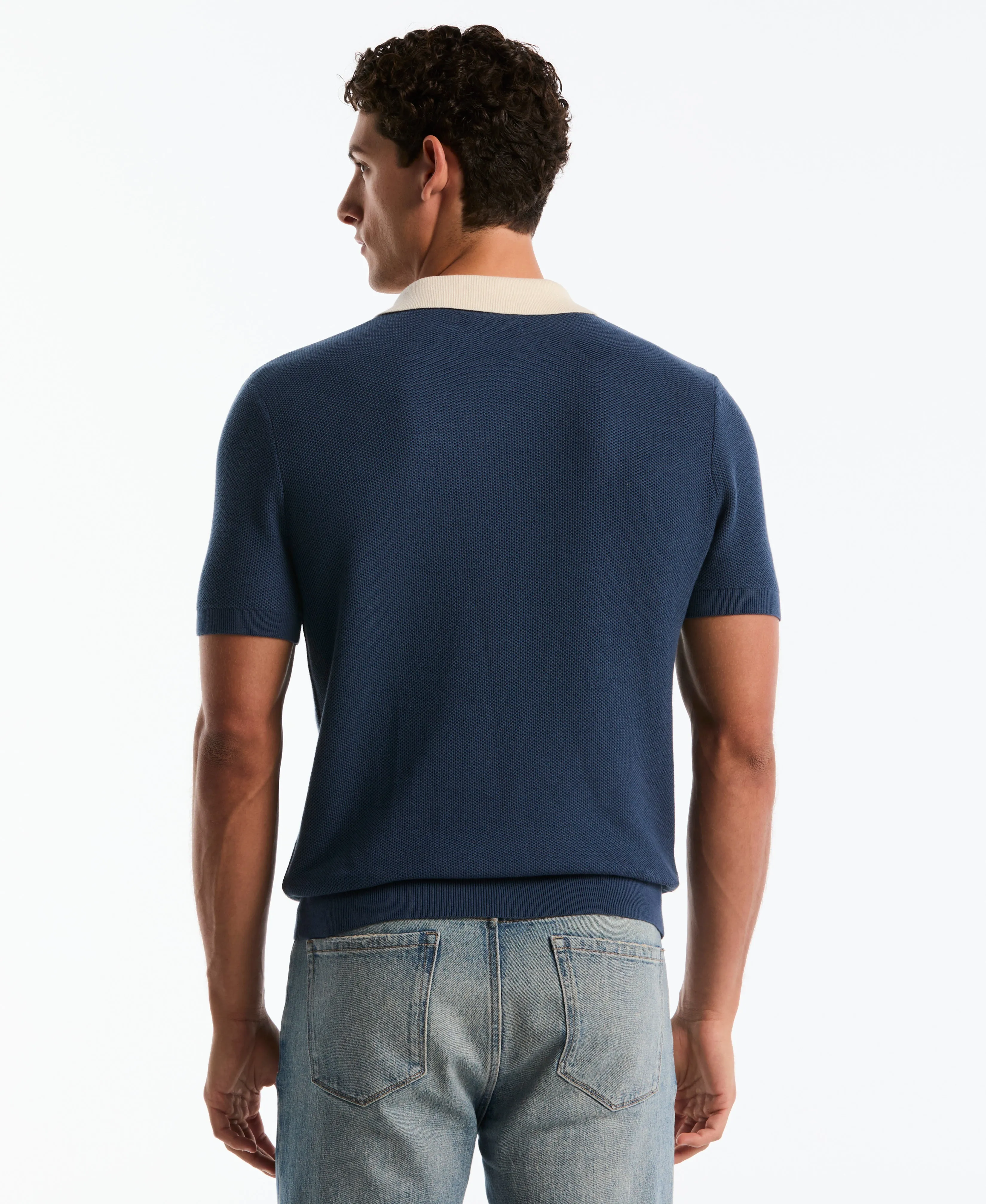 Mesh Striped Johnny Collar Sweater Polo sold by Original Penguin product image thumbnail 2