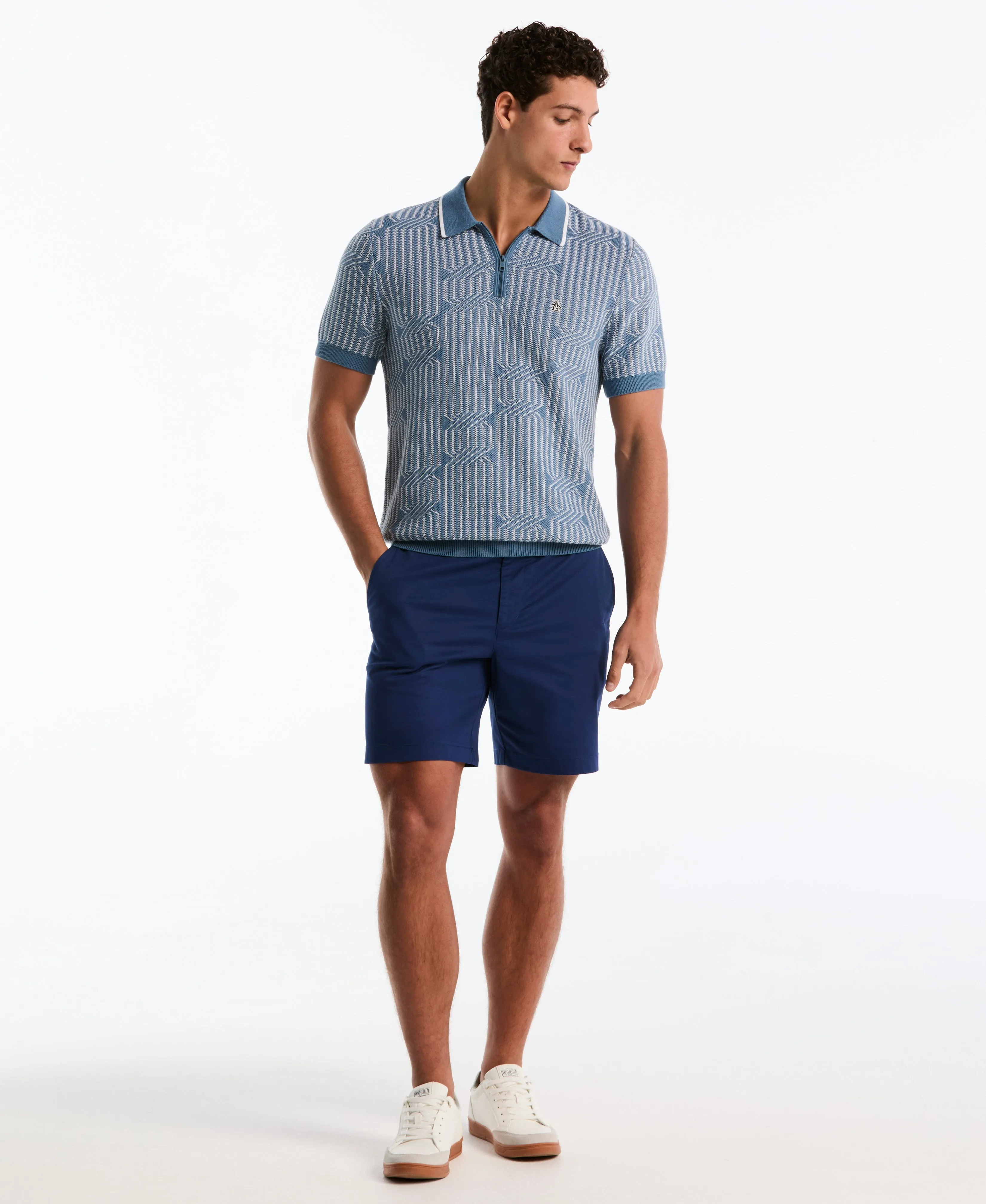 Geo Cable Quarter-Zip Sweater Polo sold by Original Penguin product image thumbnail 4