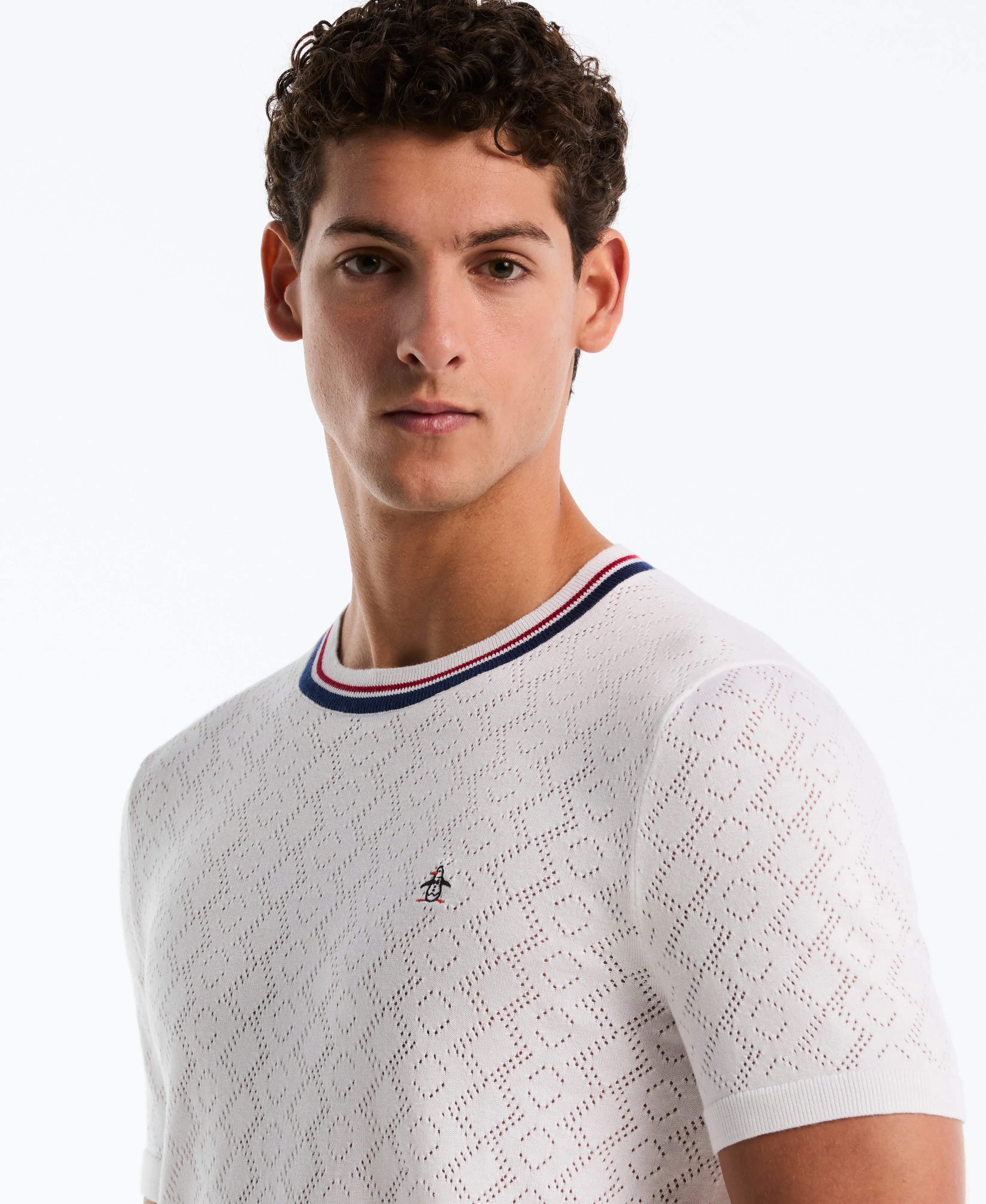 Jacquard Geometric Eyelet Sweater Tee sold by Original Penguin product image thumbnail 5