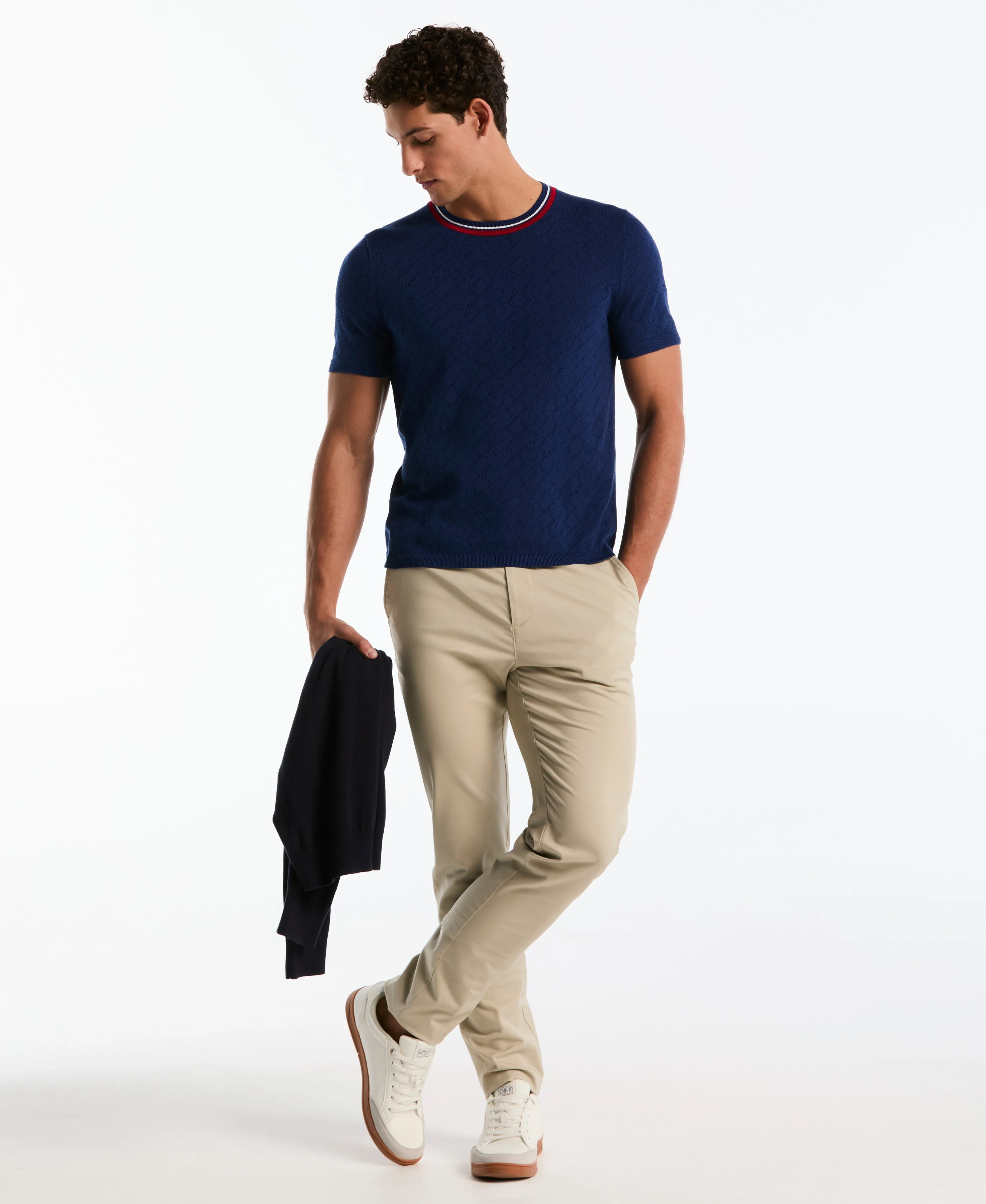 Jacquard Geometric Eyelet Sweater Tee sold by Original Penguin product image thumbnail 4