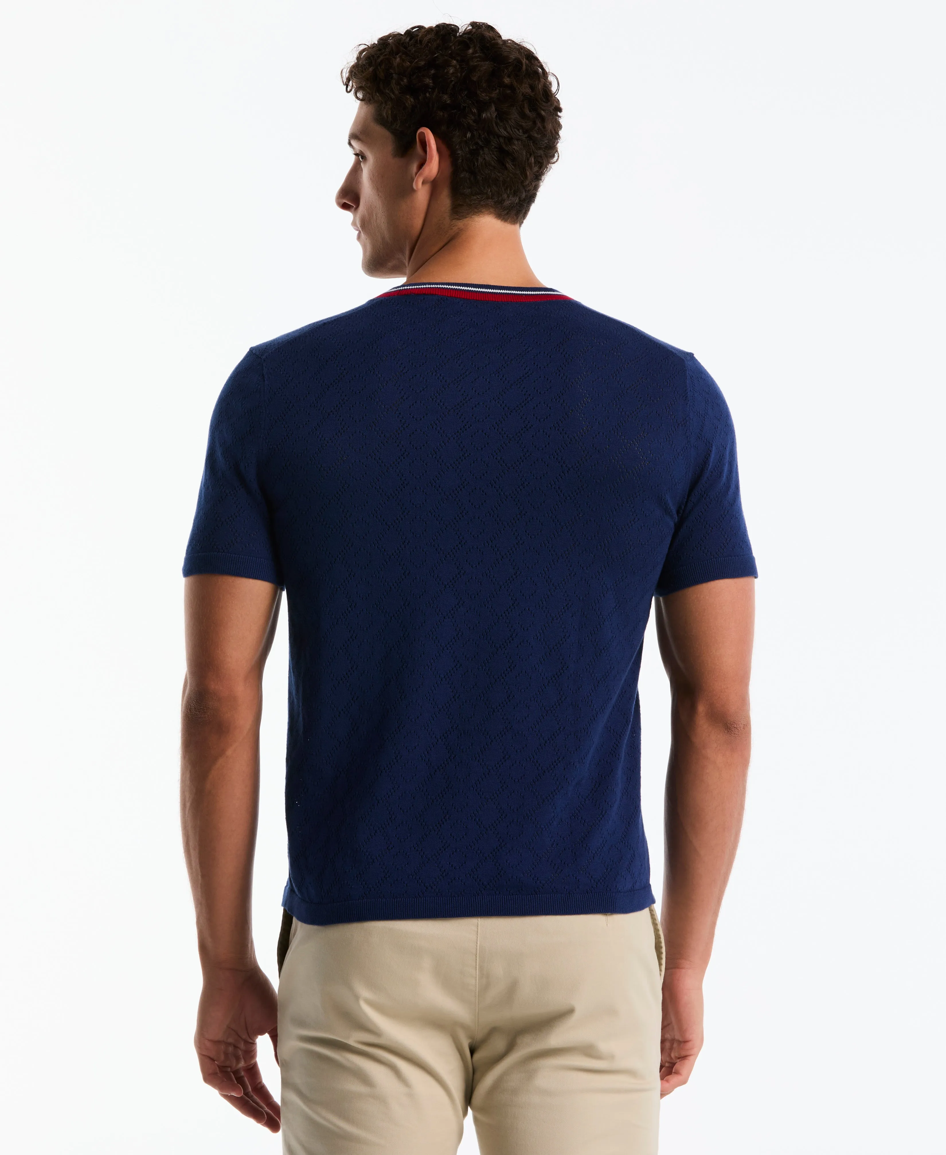 Jacquard Geometric Eyelet Sweater Tee sold by Original Penguin product image thumbnail 2
