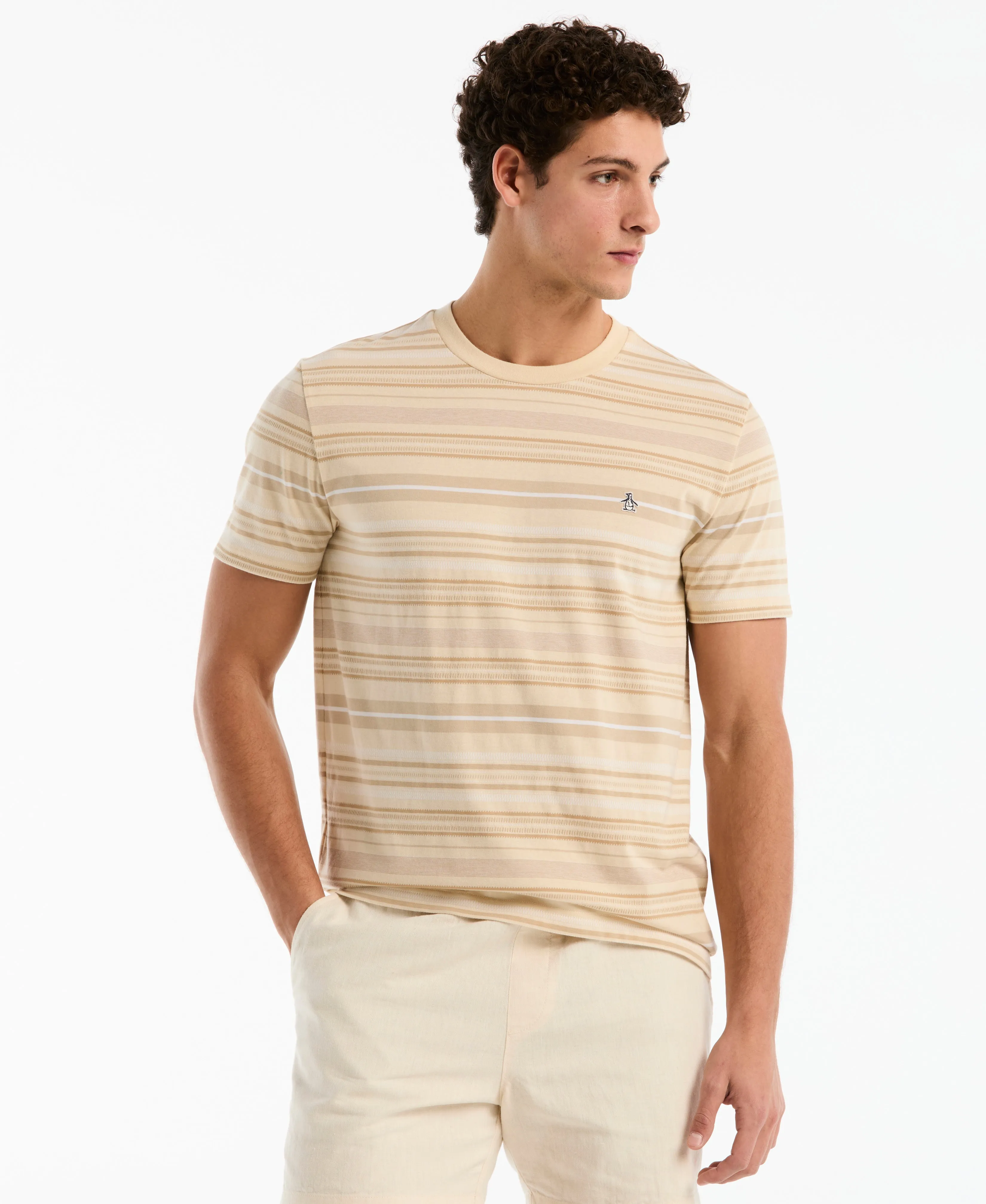 Jacquard Dashed Striped Tee sold by Original Penguin