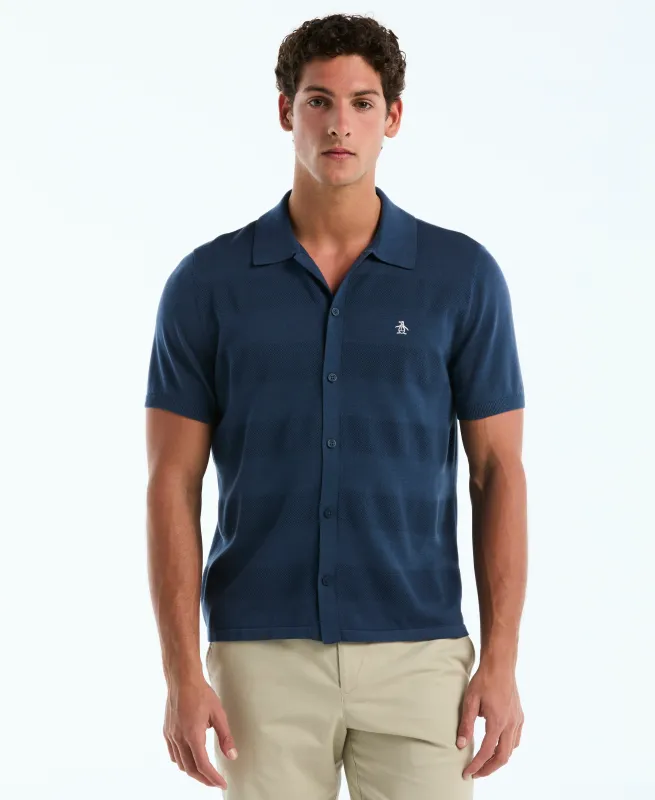 Honeycomb Striped Sweater Polo made by Original Penguin