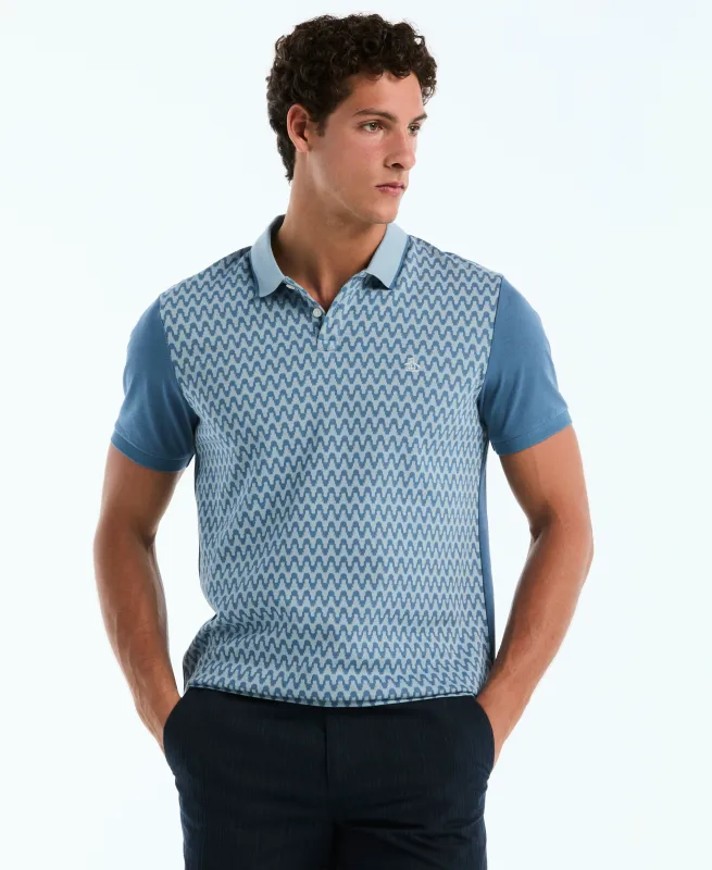 Jacquard Color Block Wavy Polo made by Original Penguin