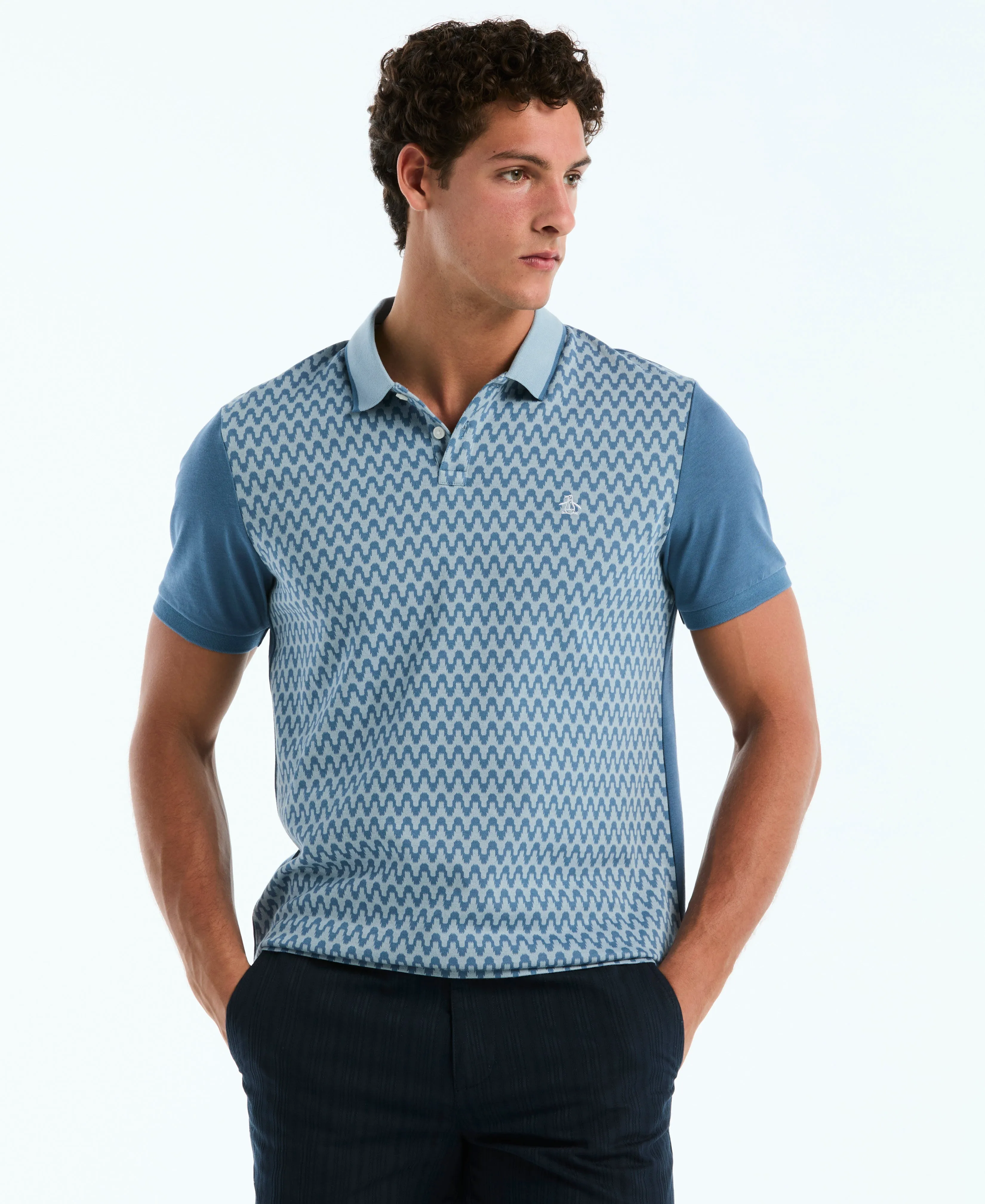 Jacquard Color Block Wavy Polo sold by Original Penguin