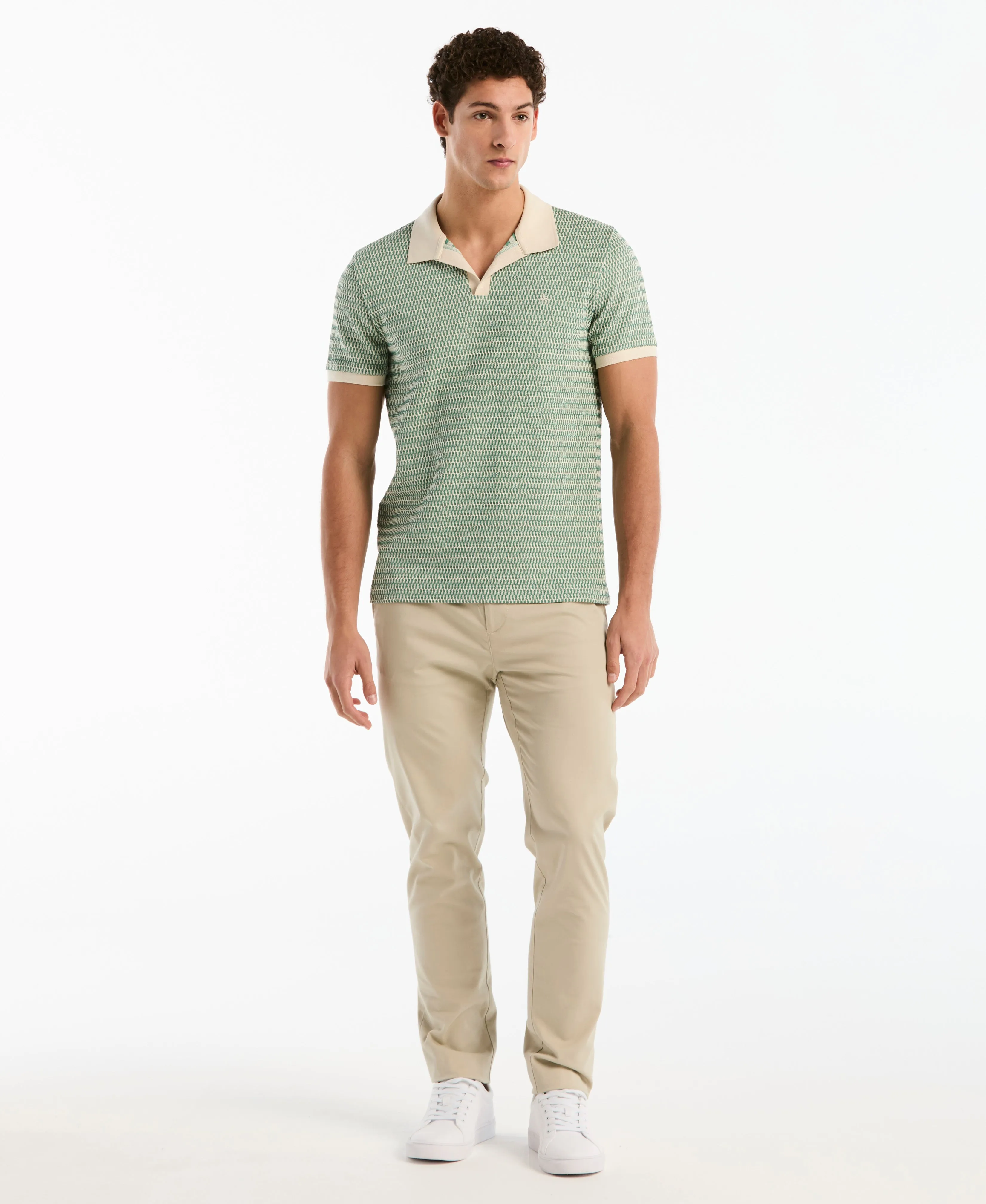Crochet Stitch Johnny Collar Polo sold by Original Penguin product image thumbnail 4