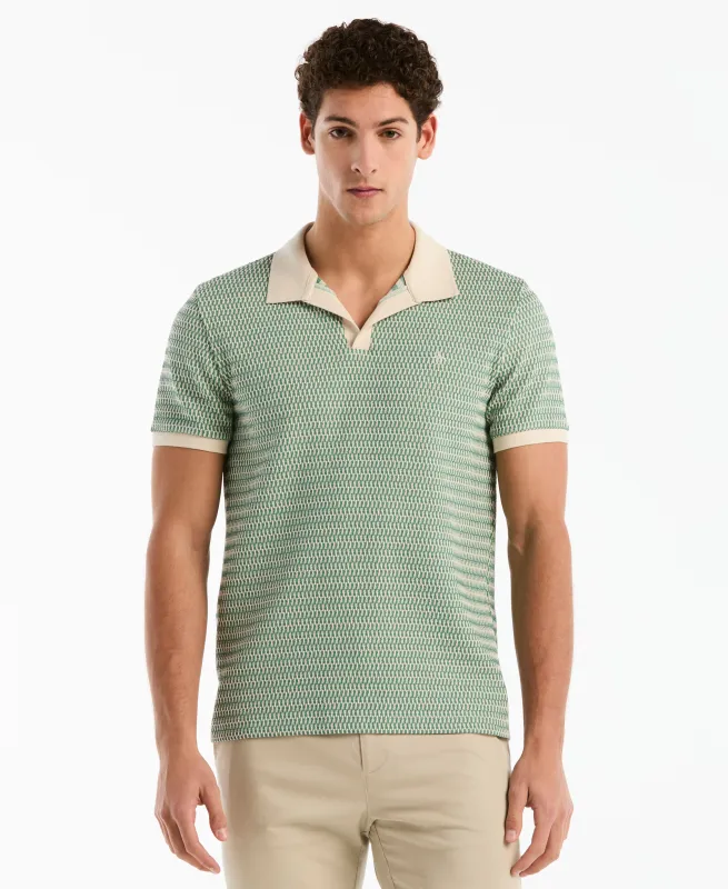 Crochet Stitch Johnny Collar Polo made by Original Penguin