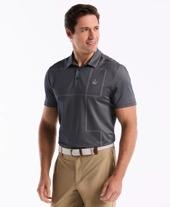 "Snow Tracks" All-Over Print Golf Polo made by Original Penguin