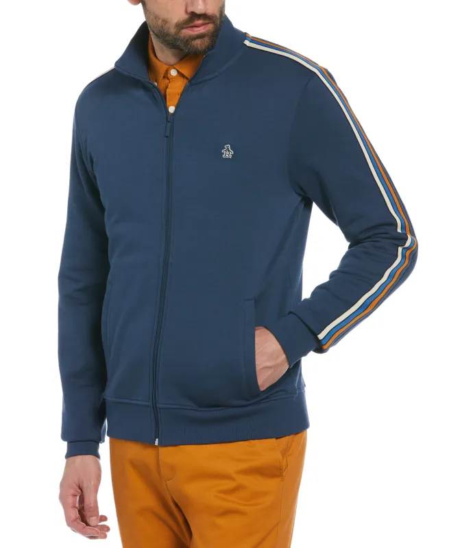 Stripe Tape Fleece Track Jacket made by Original Penguin