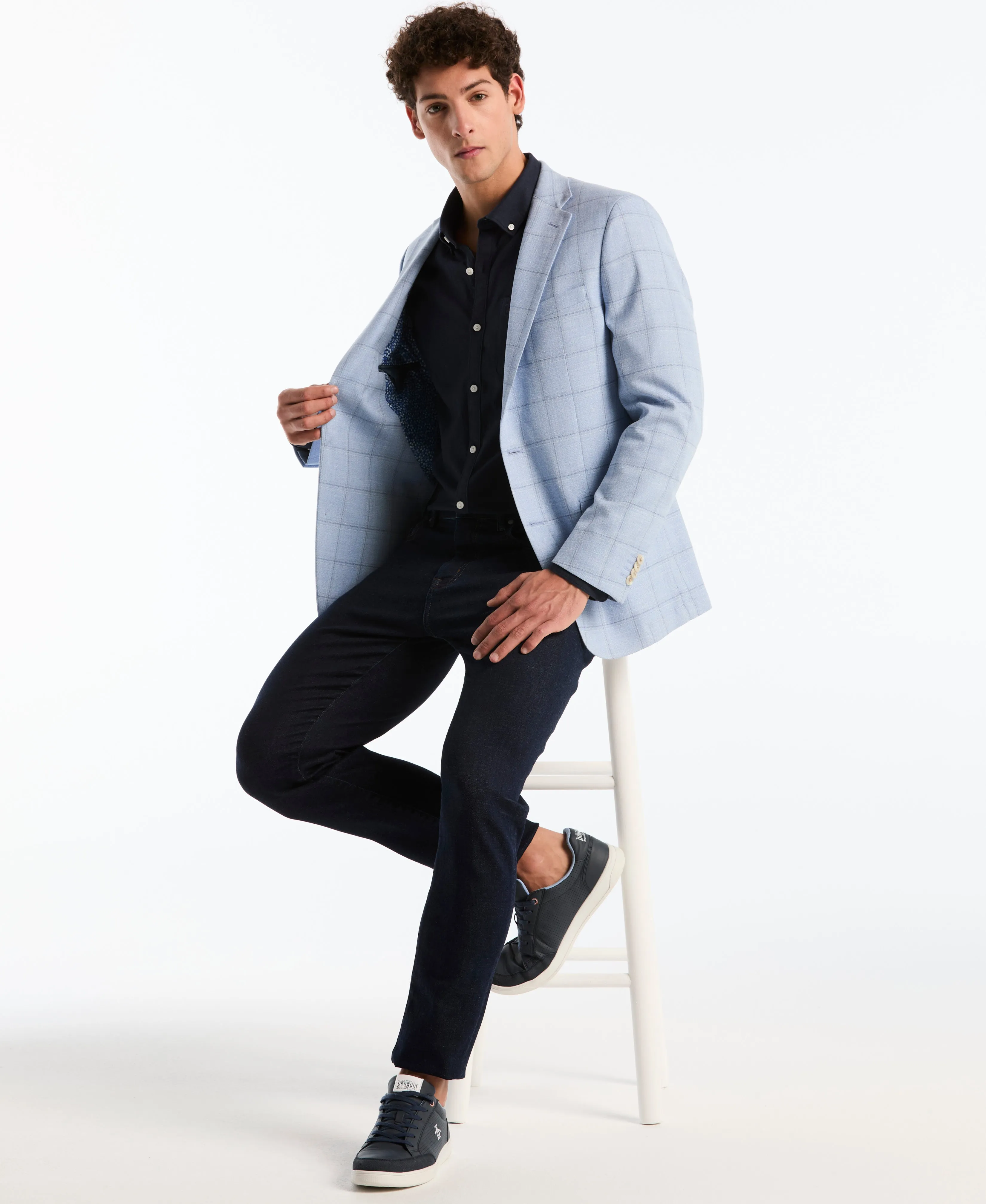 Light Blue Check Suit Separate Jacket sold by Original Penguin product image thumbnail 5