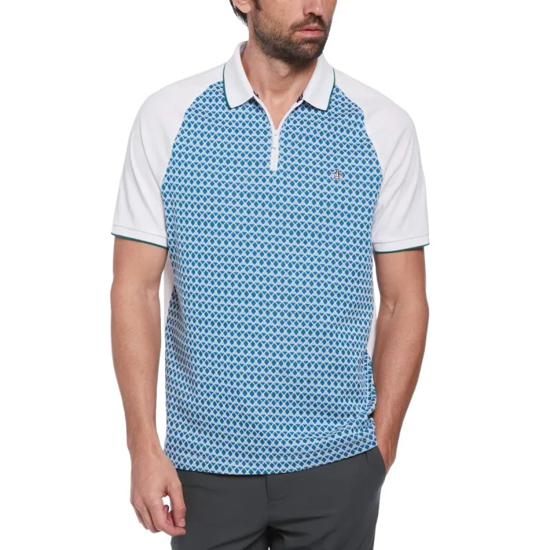 Jacquard Front 1/4 Zip Raglan Polo sold by Original Penguin
